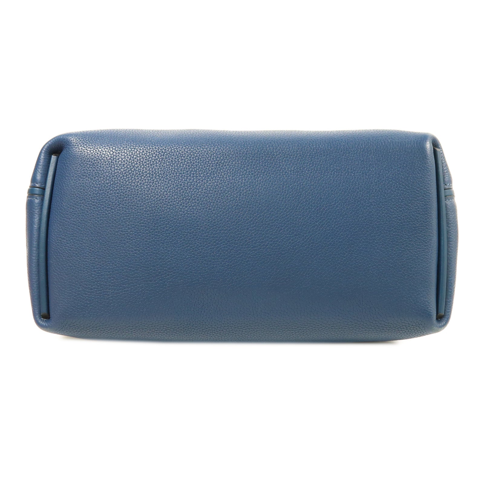 HERMES Clemence皮革24/24 29cm銀扣手挽肩背兩用袋Deep Bleu