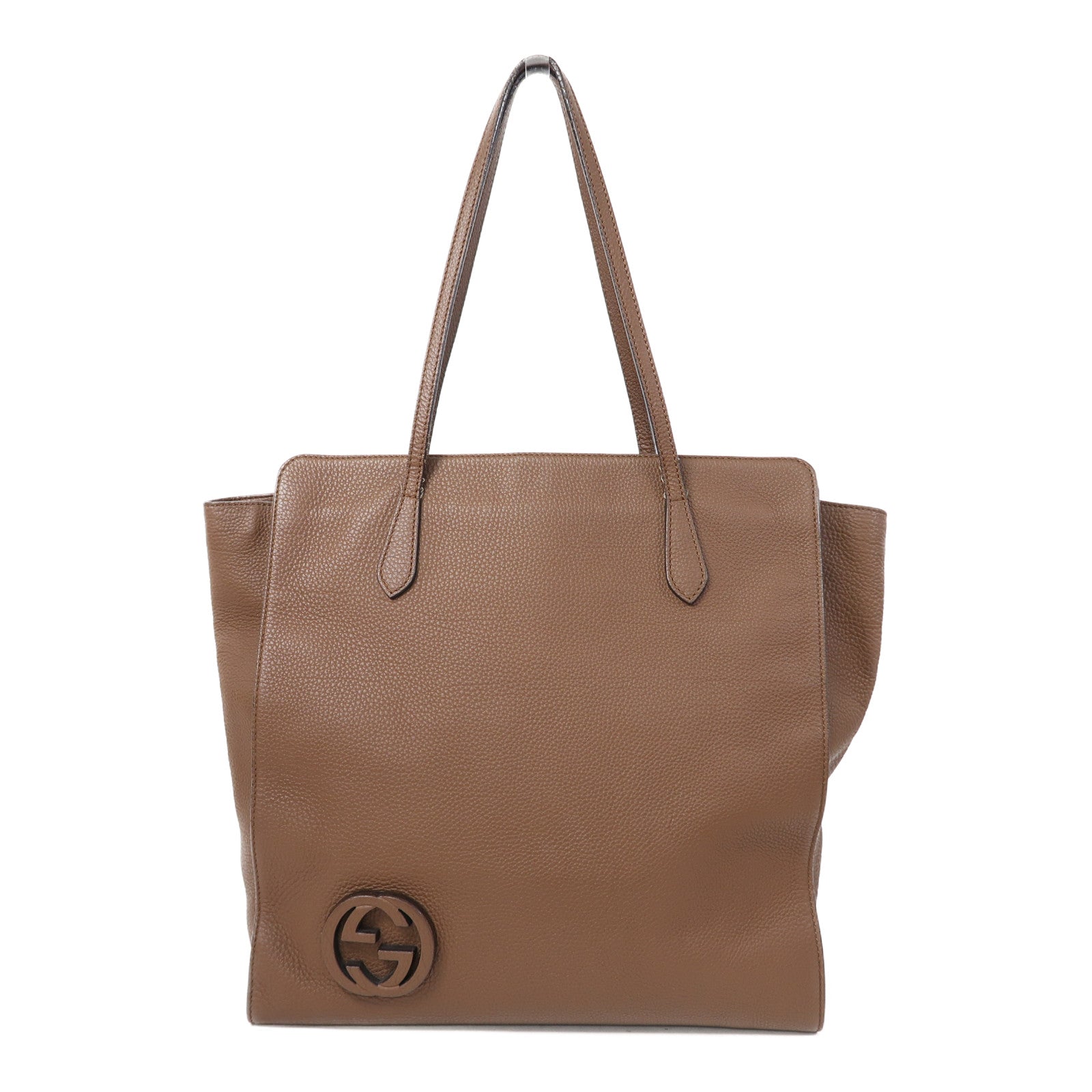 GUCCI 牛皮皮革Shoulder Bag金扣肩背袋啡色