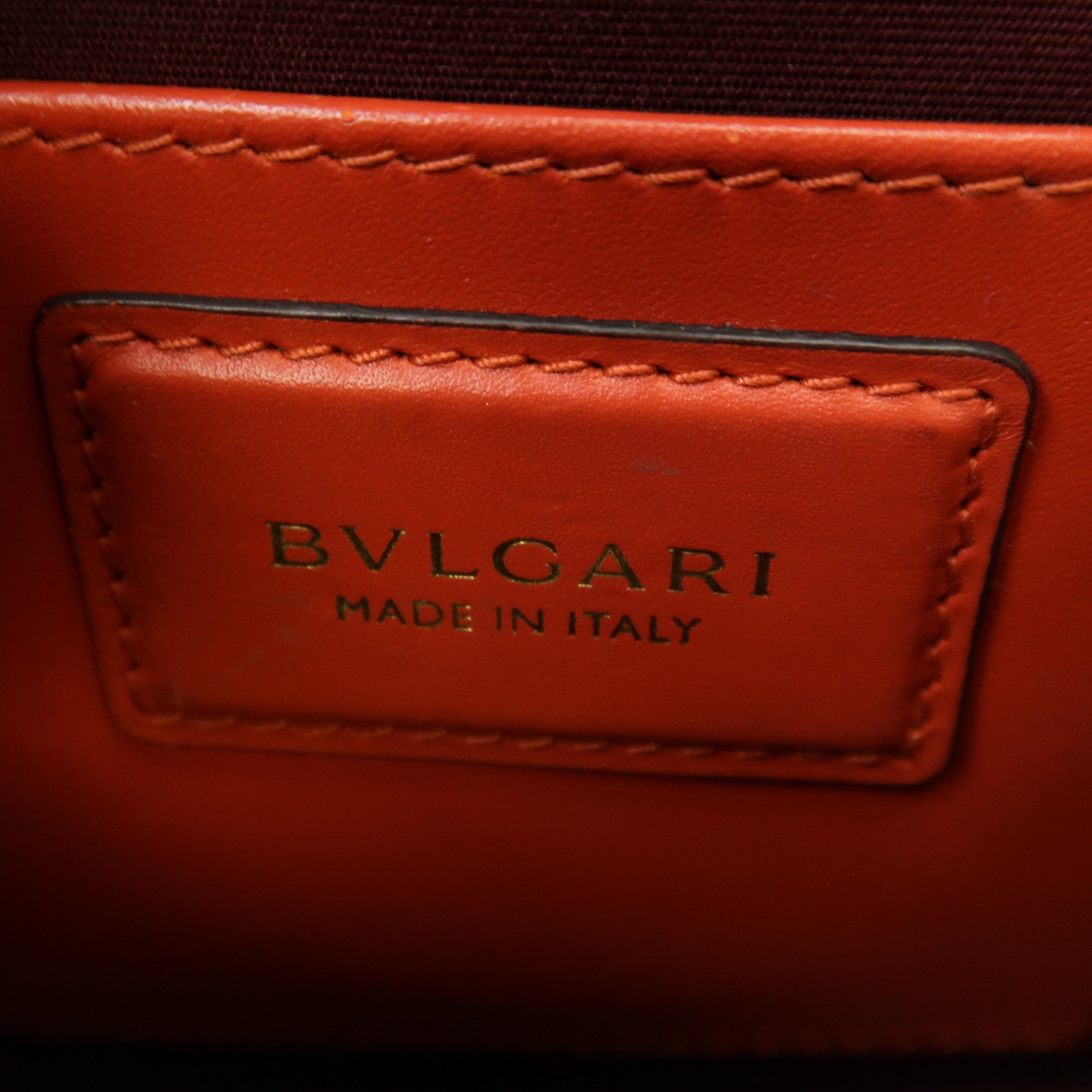 BVLGARI 牛皮皮革Chain Shoulder Bag金扣鏈帶肩背袋橙色