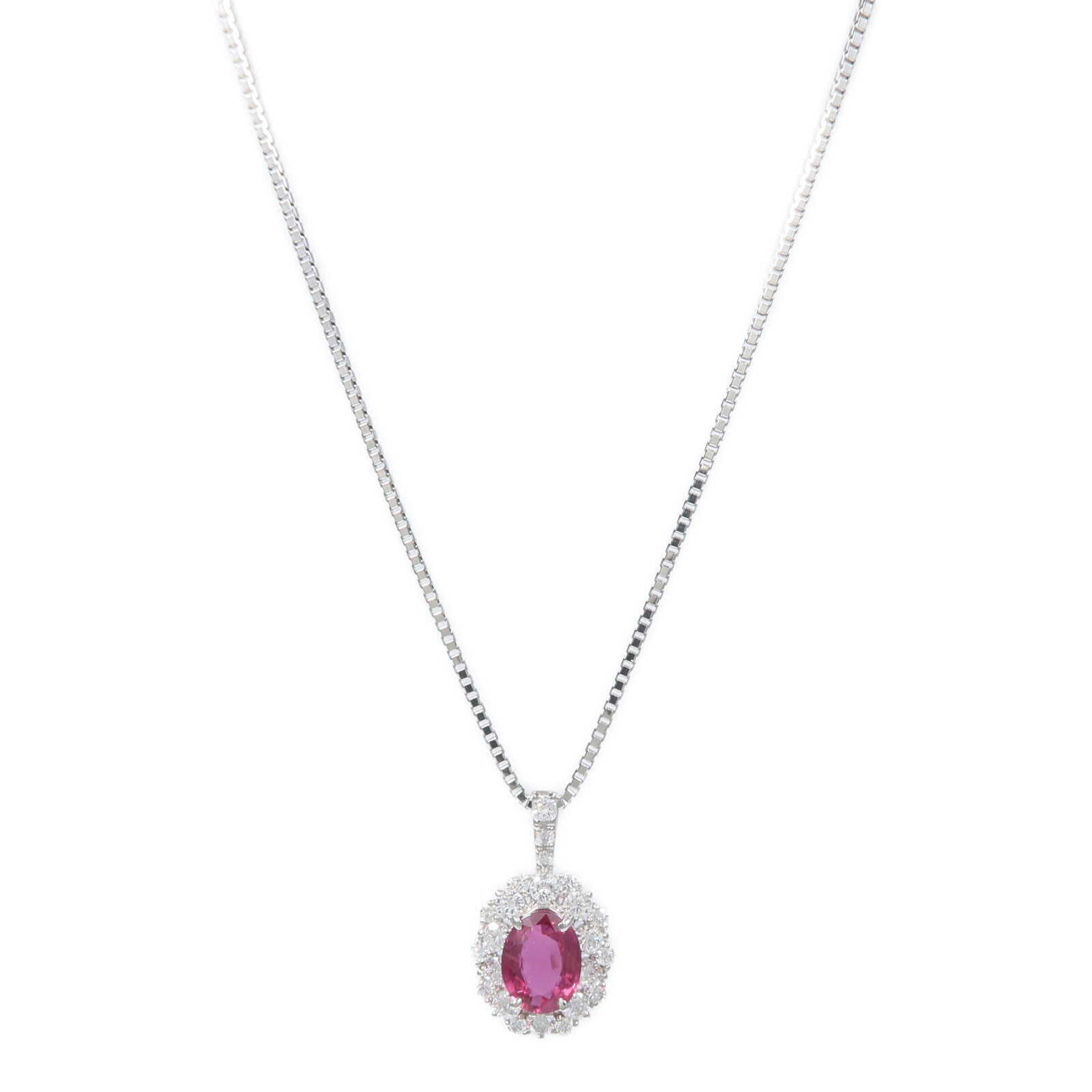 JEWELRY PT900/PT850鉑金Ruby Diamond Ring紅寶石/鑽石項鍊