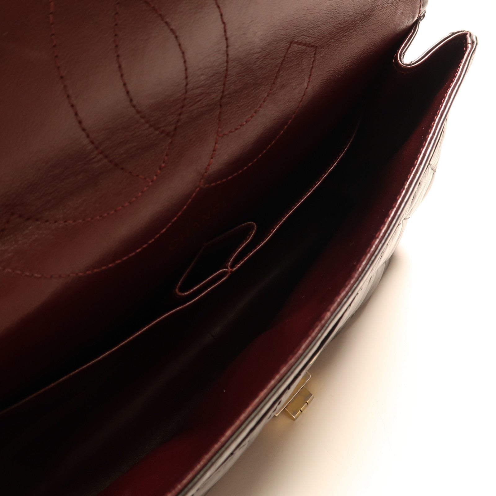 CHANEL 牛皮皮革2.55金扣鏈帶肩背袋黑色