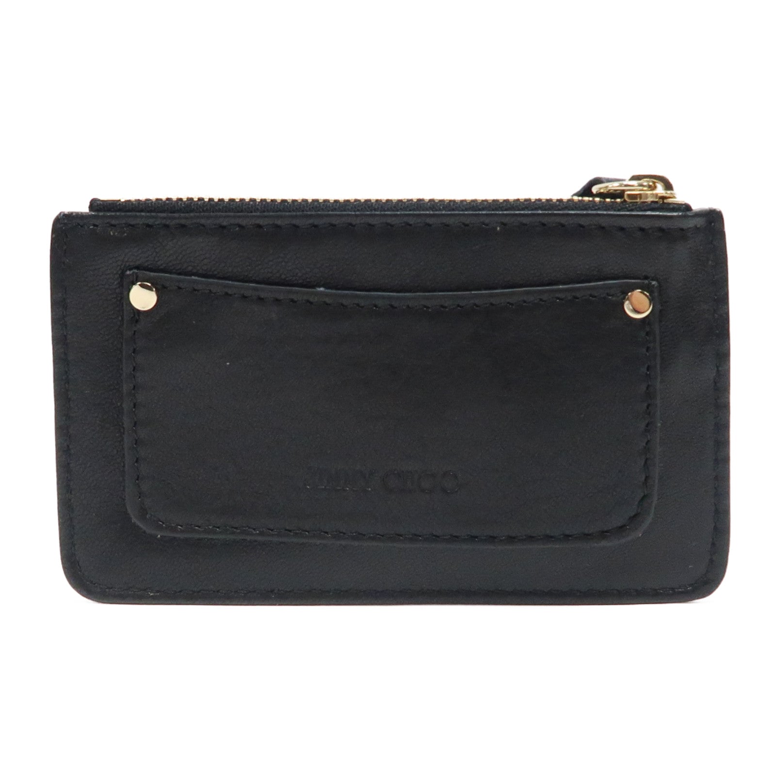 JIMMY CHOO 羊皮皮革Coin Key Case鎖匙/零錢包黑色