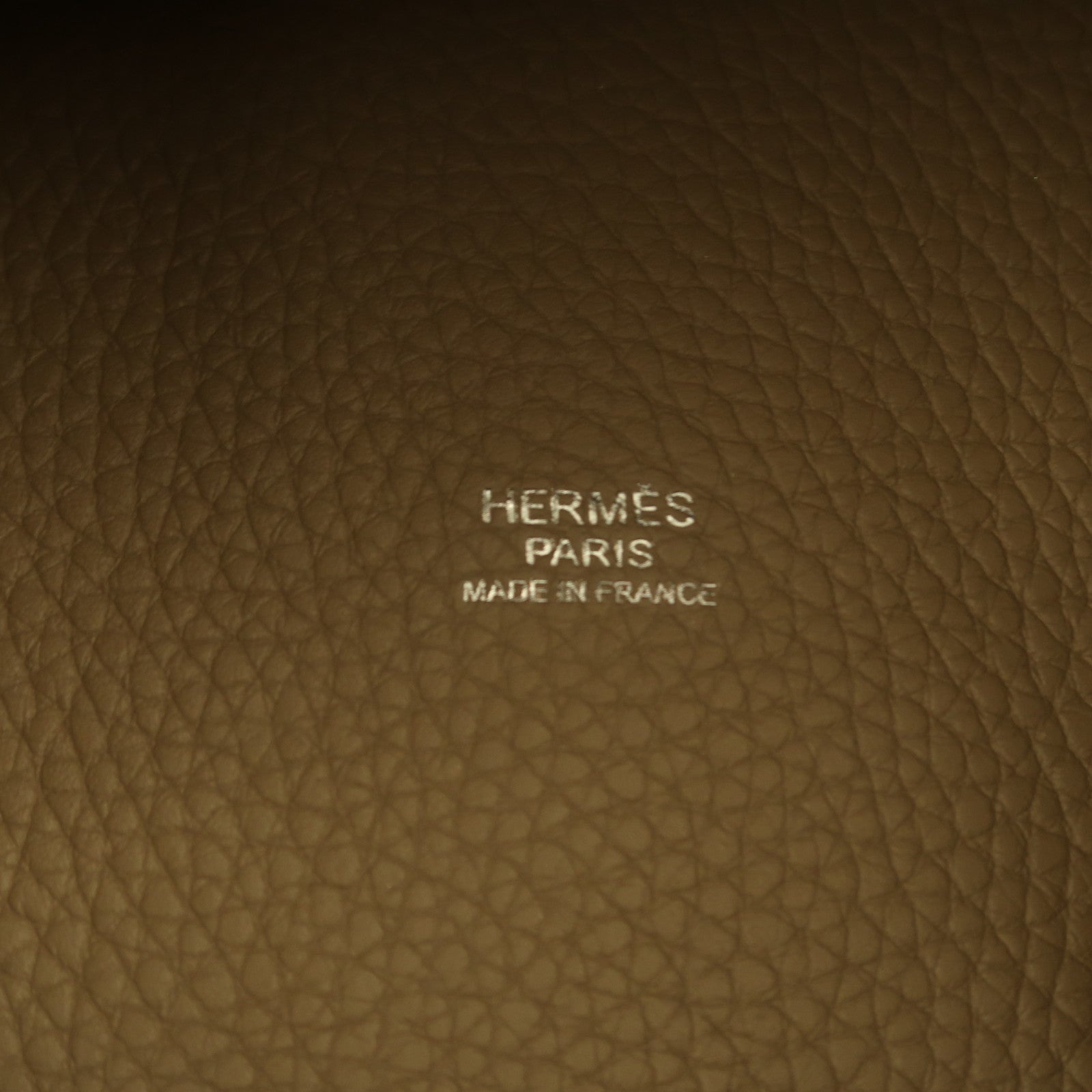 HERMES Clemence皮革Picotin MM銀扣手挽袋斑鳩灰色