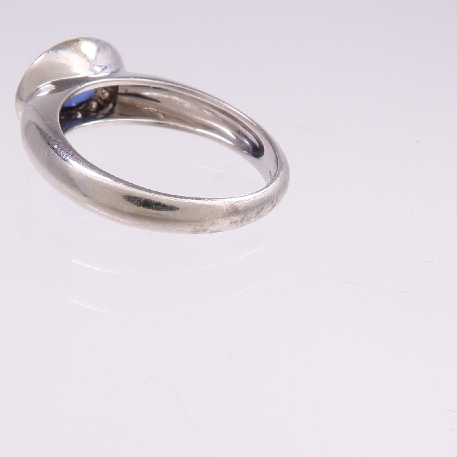 JEWELRY 18K白金Sapphire Diamond Ring藍寶石/鑽石戒指US#6