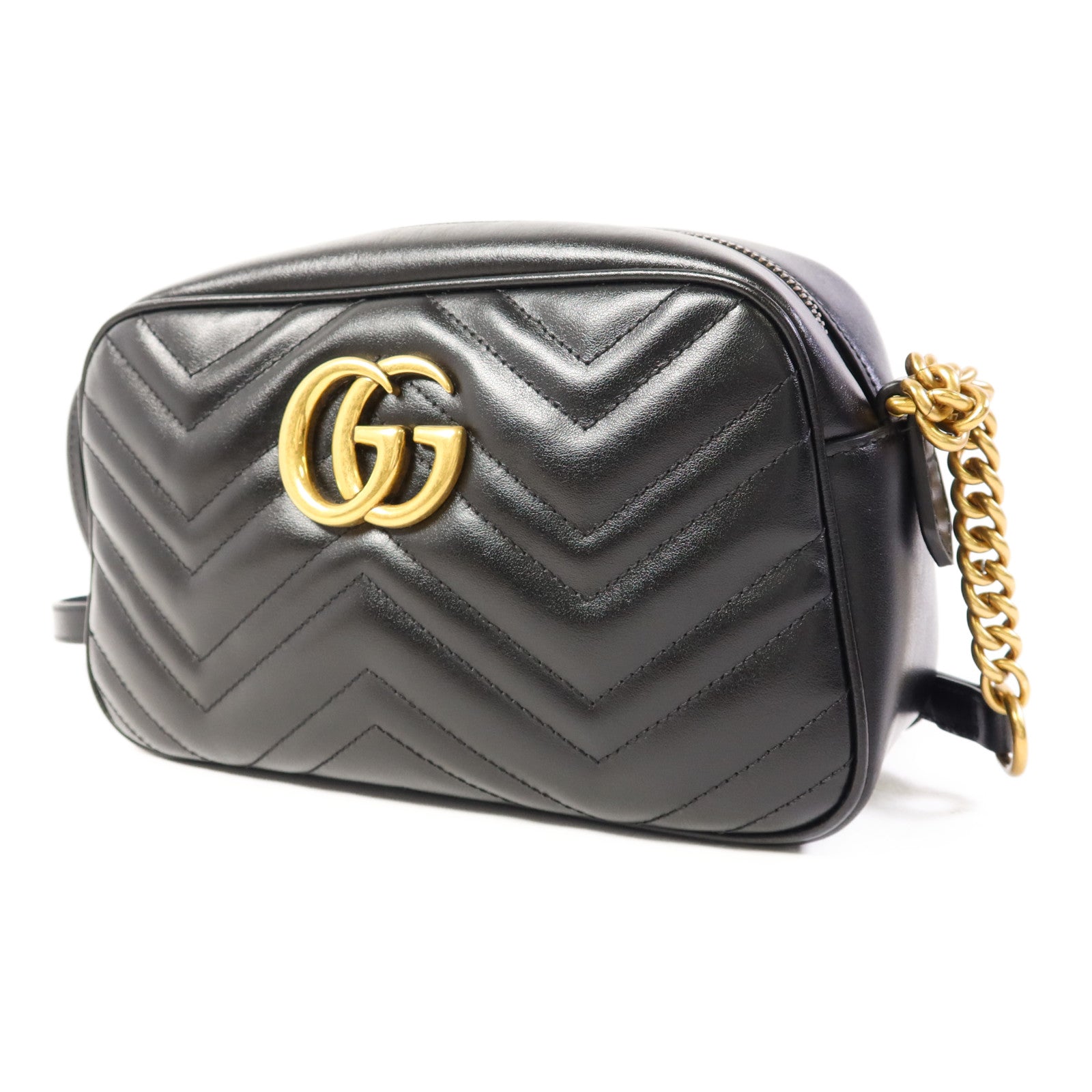 GUCCI 牛皮皮革GG Marmont金扣肩背袋