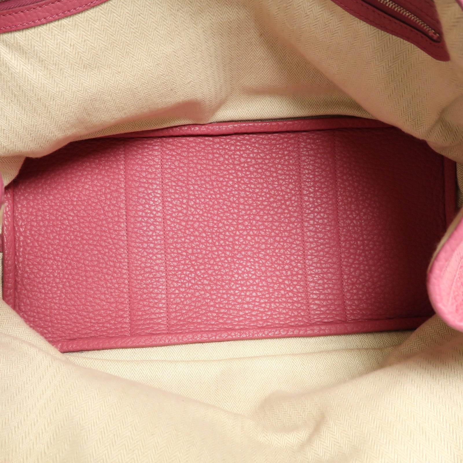 HERMES Fjord皮革Garden Party PM銀扣手挽袋Tosca