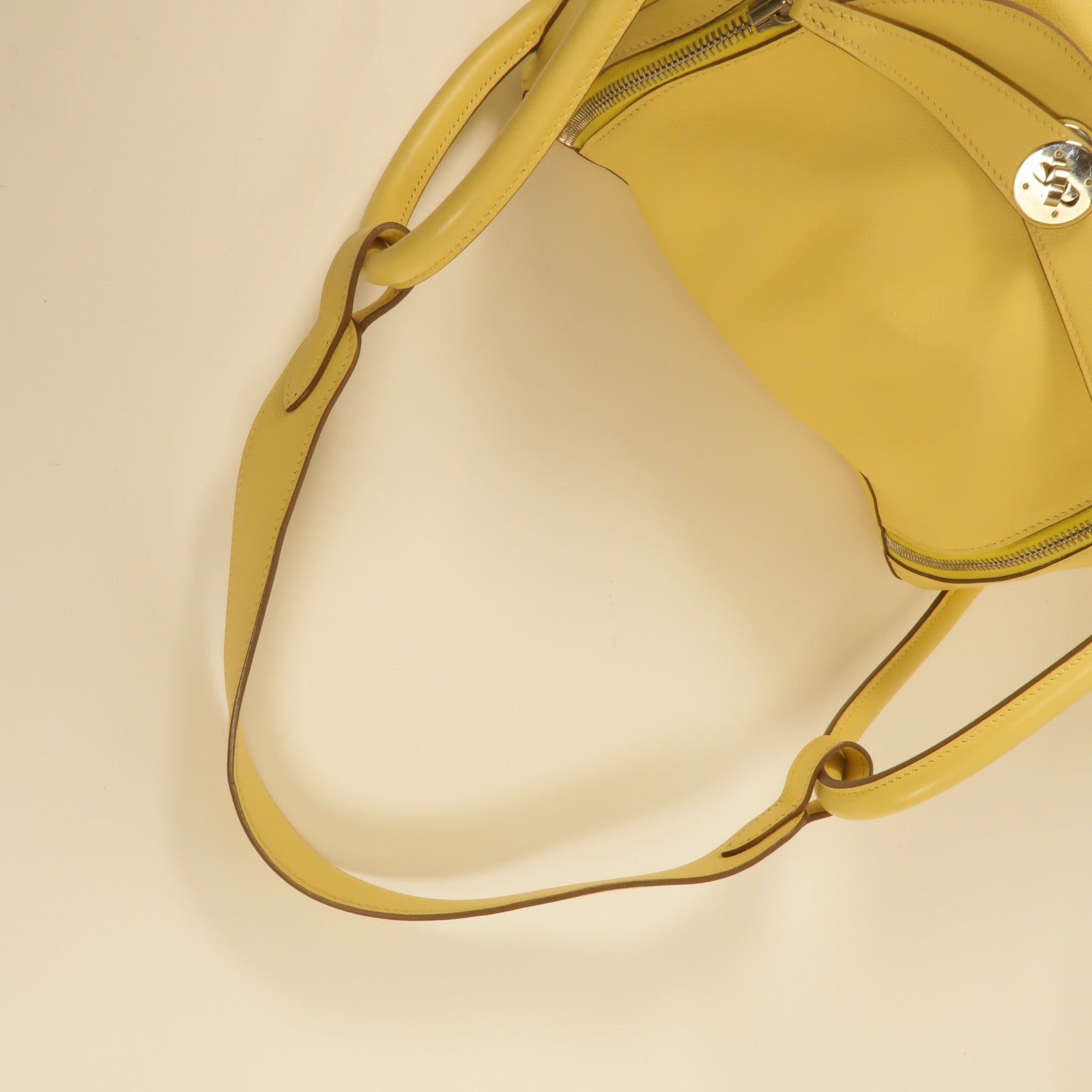 HERMES PHW Lindy 30 2 way Shoulder Bag Swift Leather Jaune Poussin