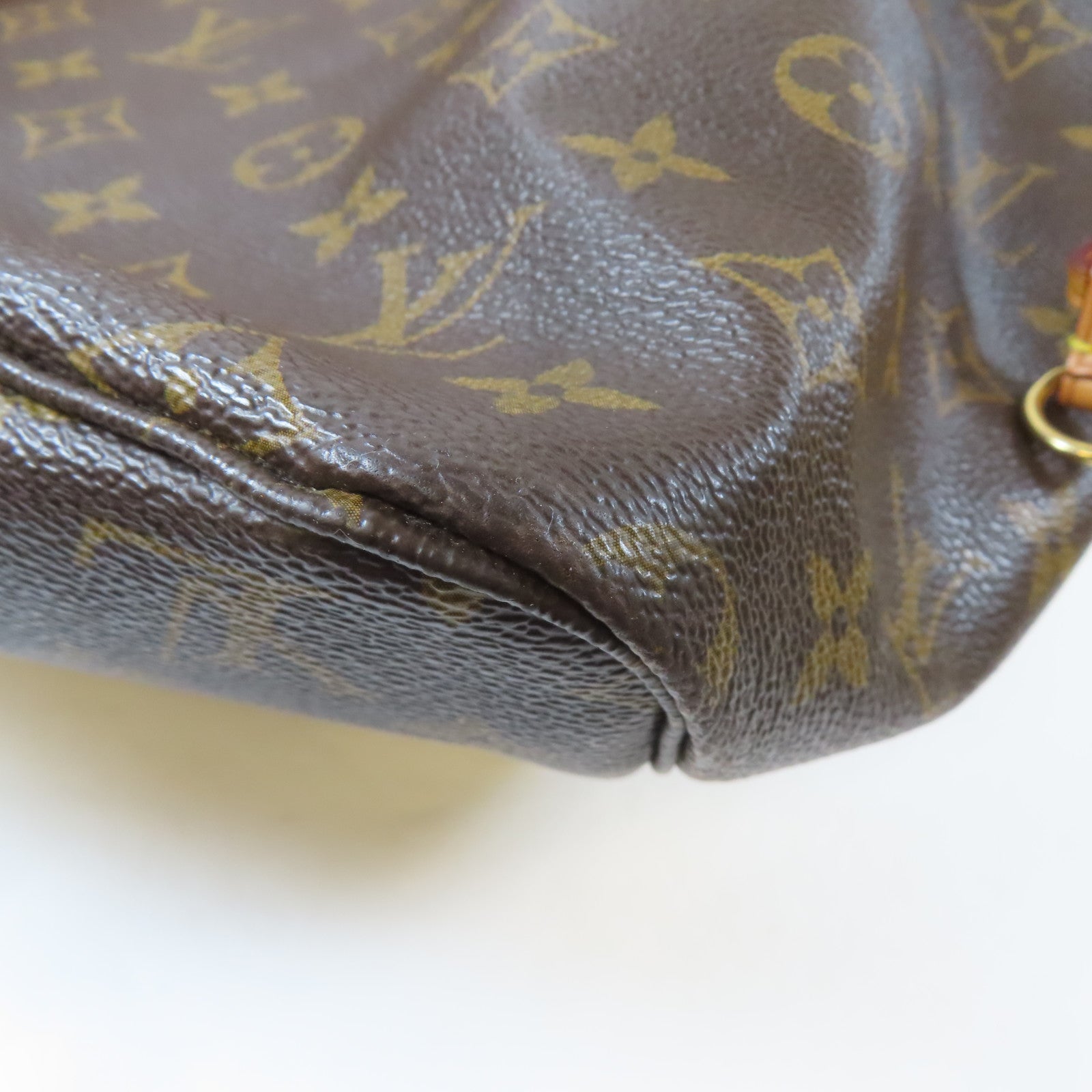 LOUIS VUITTON Monogram Neverfull GM金扣手挽袋啡色