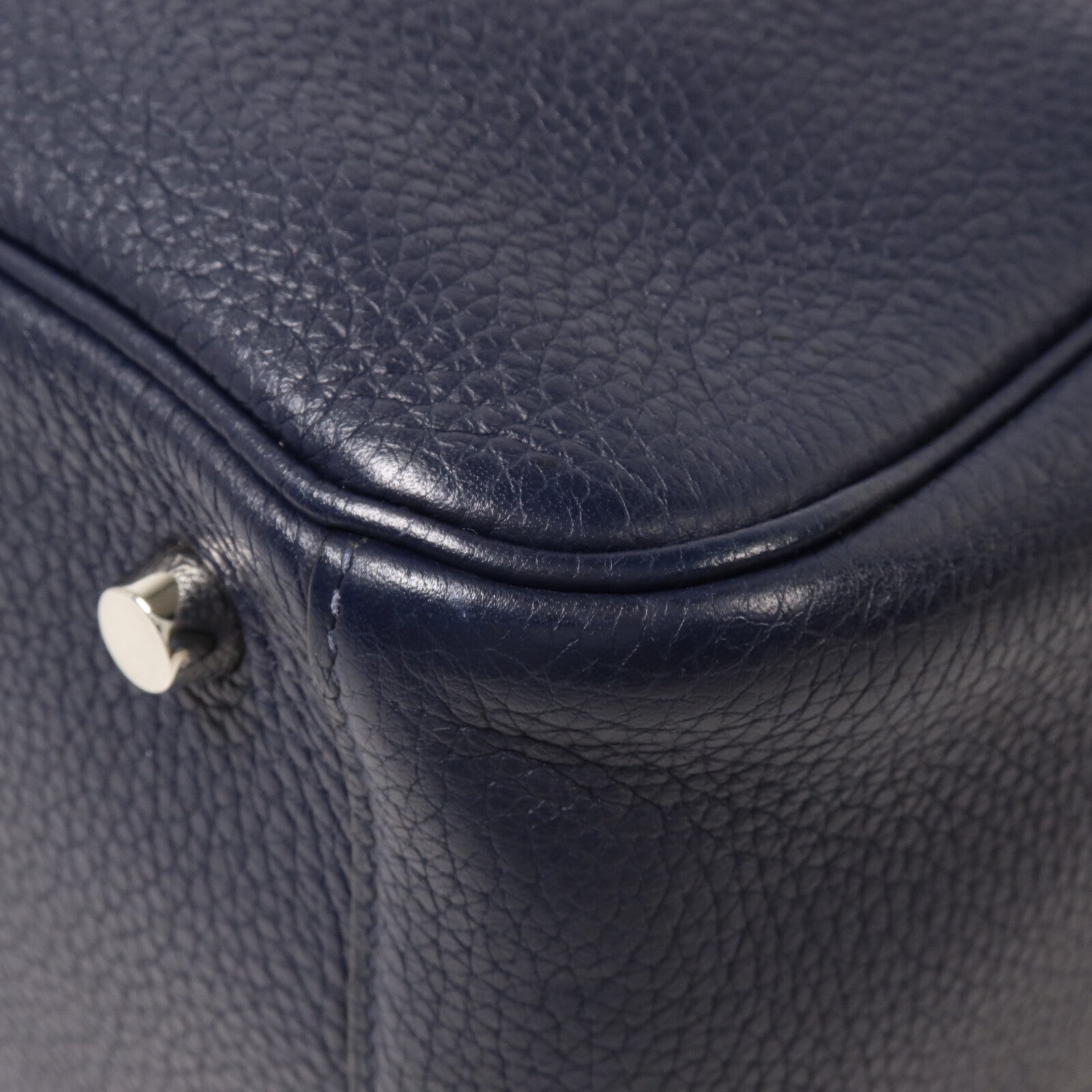 HERMES Clemence皮革Lindy 26手挽肩背兩用袋Bleu Nuit