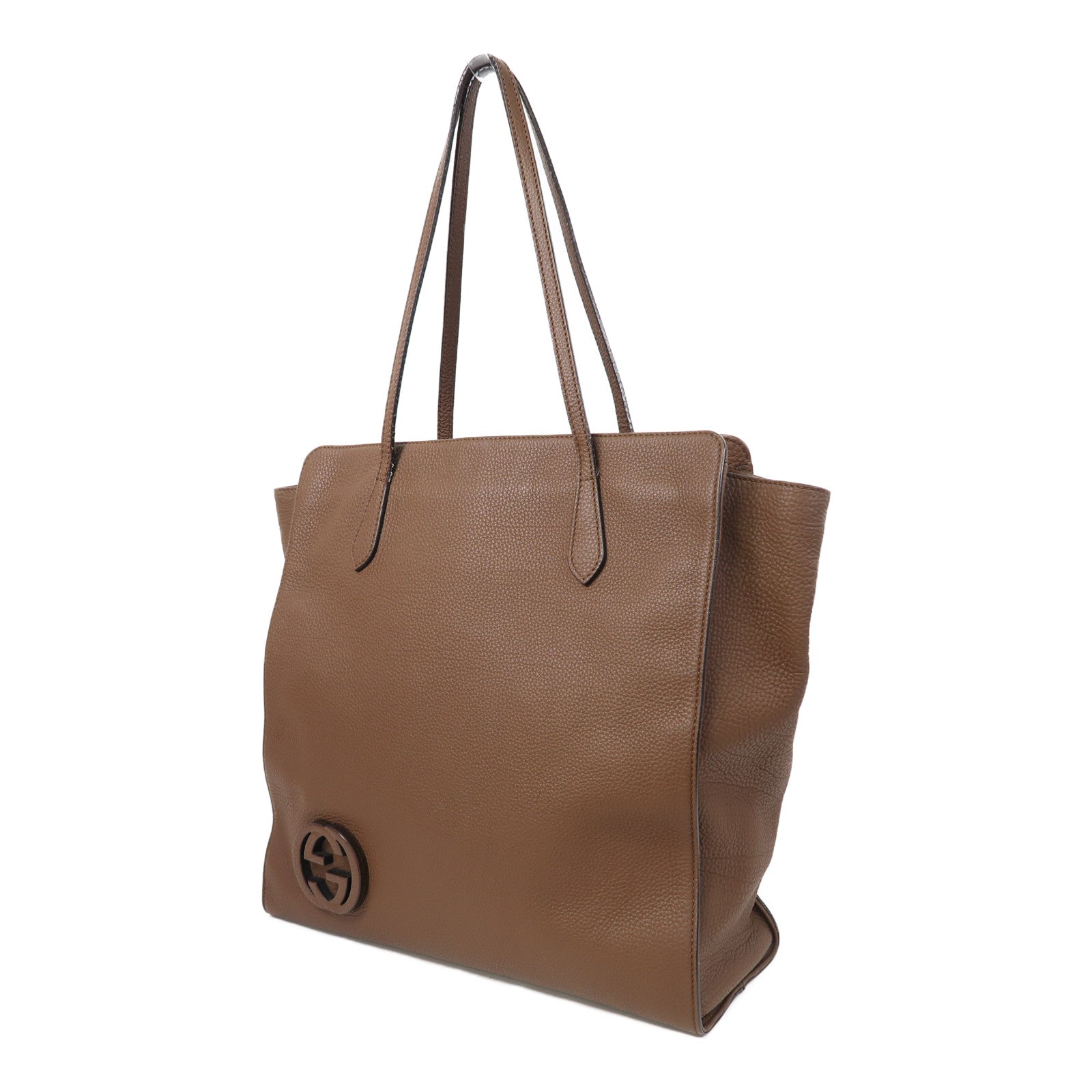 GUCCI 牛皮皮革Shoulder Bag金扣肩背袋啡色