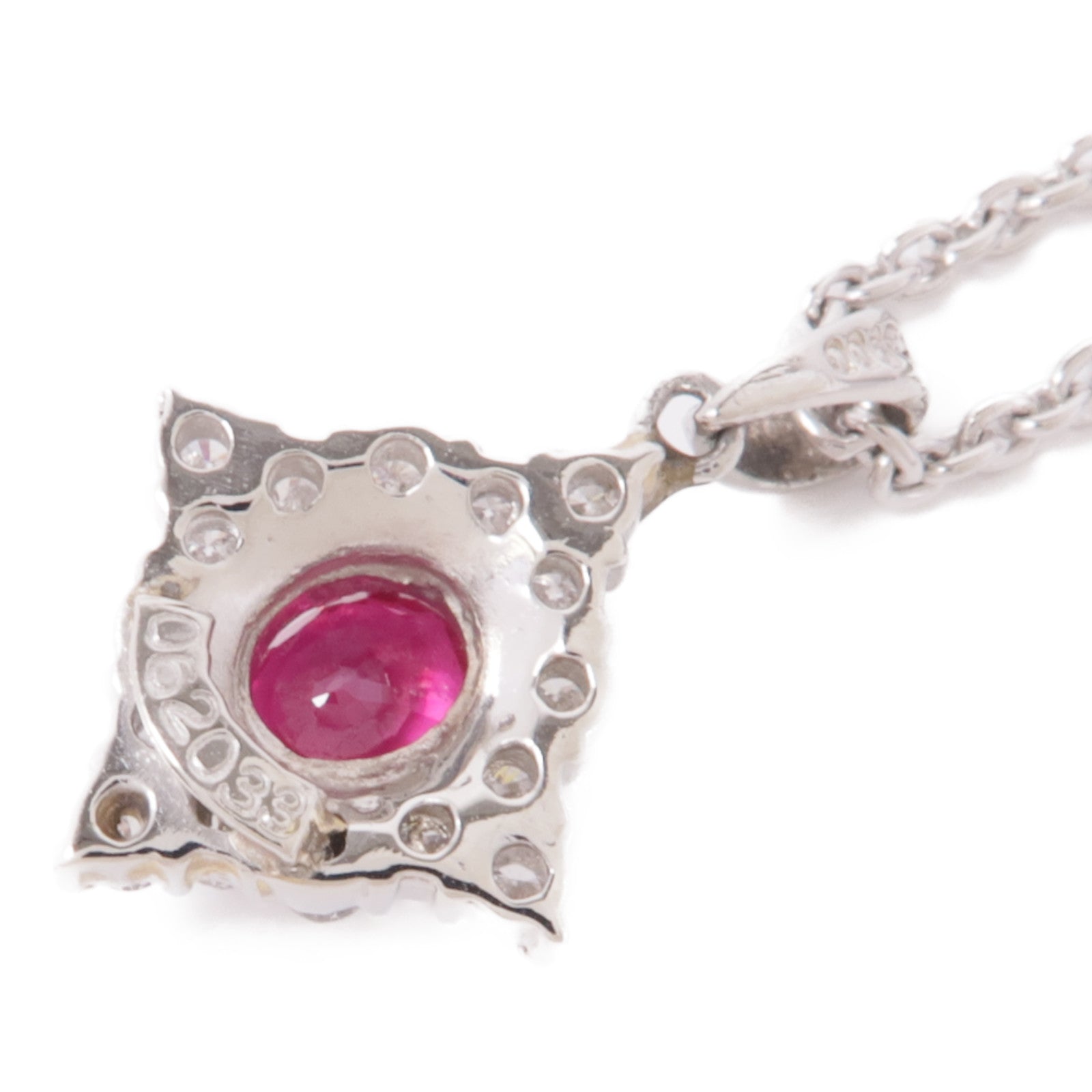 JEWELRY Ruby Diamond Necklace PT900 PT850 Platinum