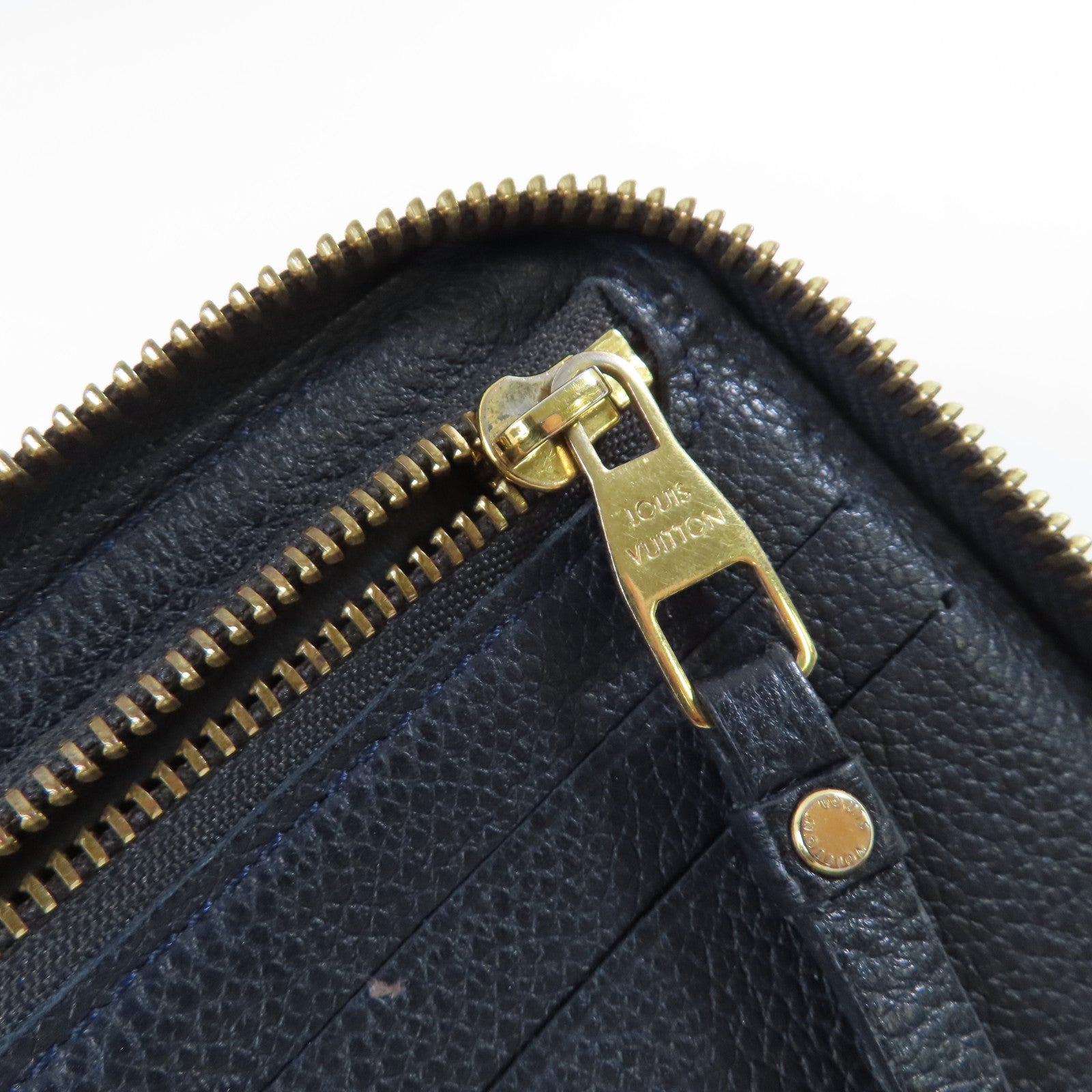 LOUIS VUITTON Monogram Empreinte Zipper Long Wallet金扣拉鏈長錢包黑色