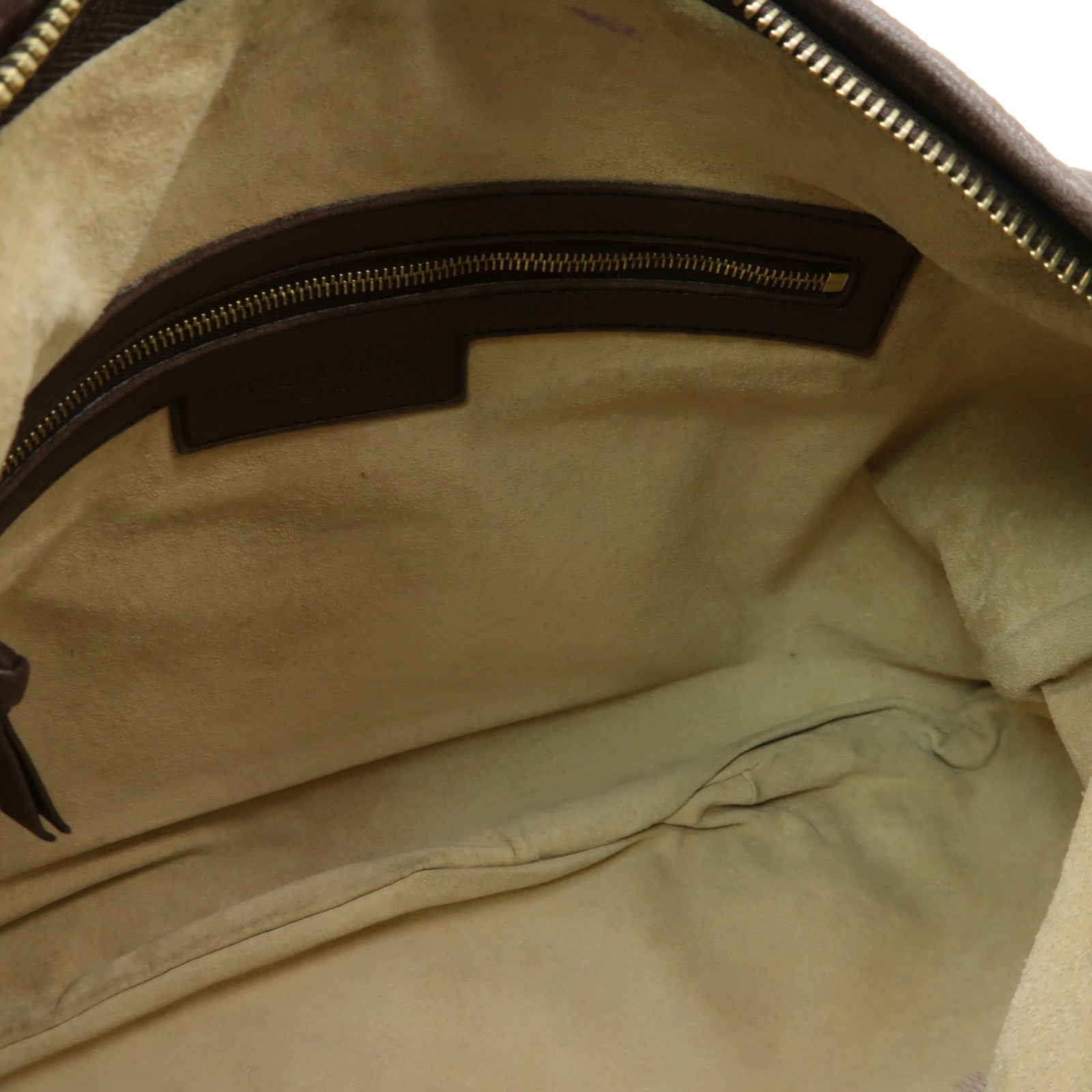 BOTTEGA VENETA 織紋皮革Shoulder Bag金扣肩背袋啡色