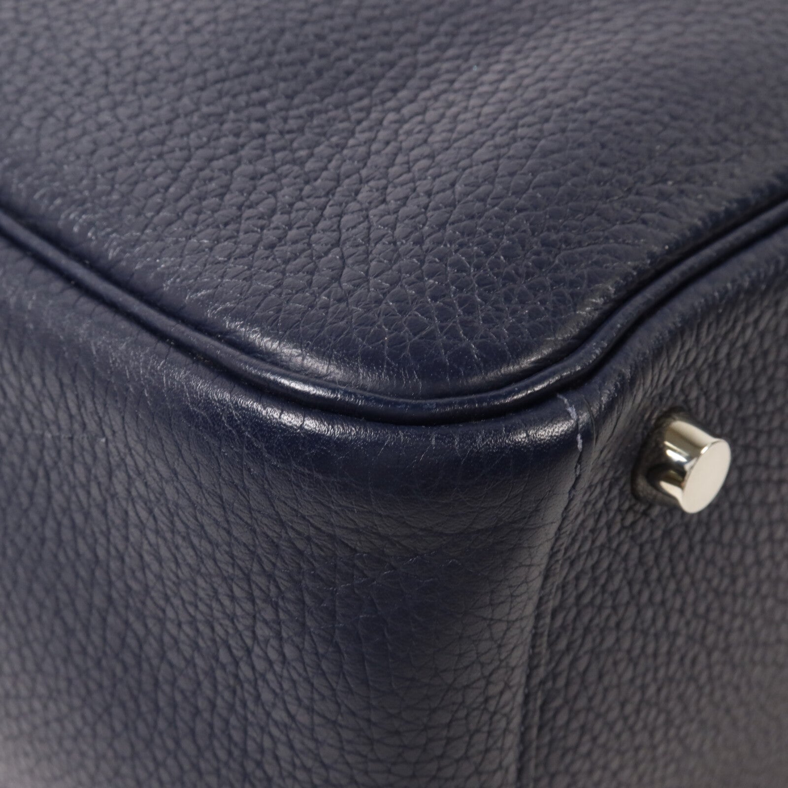 HERMES Clemence皮革Lindy 26手挽肩背兩用袋Bleu Nuit