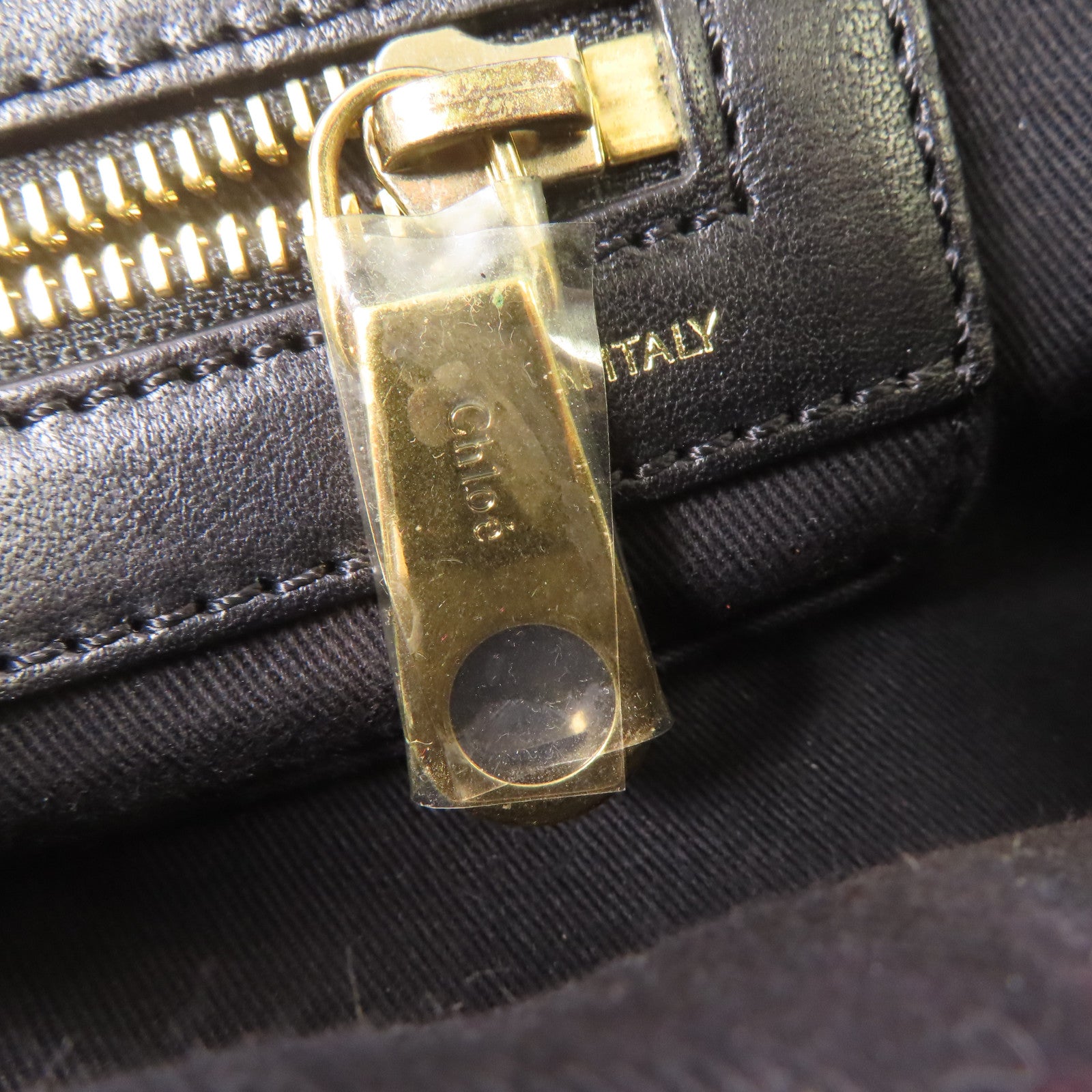 Chloe 【激減優惠】牛皮皮革/蛇皮皮革Tote Bag金扣手挽袋黑色