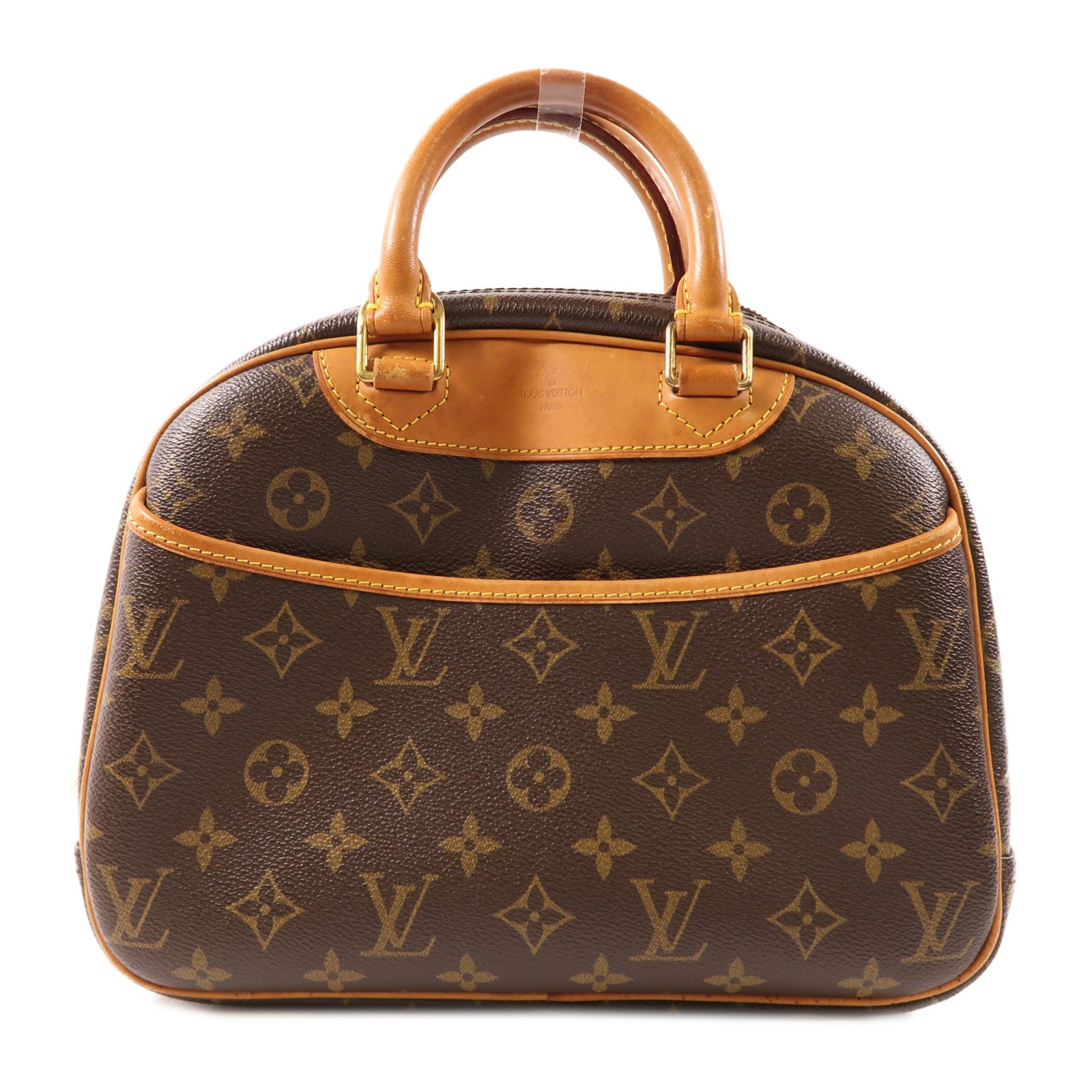 LOUIS VUITTON Monogram Trouville金扣手挽袋棕色