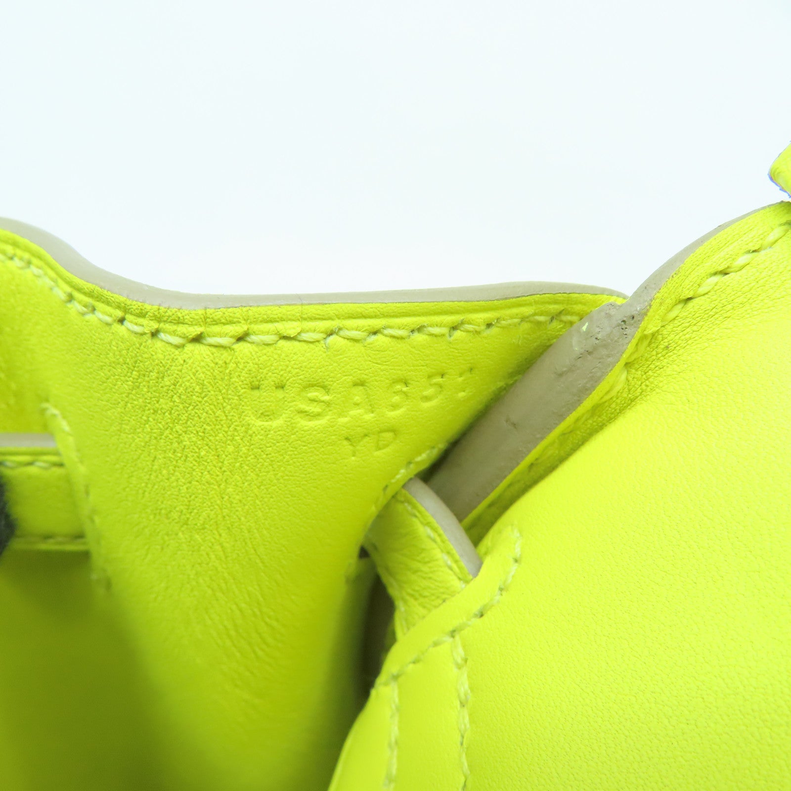 HERMES 【清倉大減價】Swift皮革Birkin 25銀扣手挽袋Lime黃色