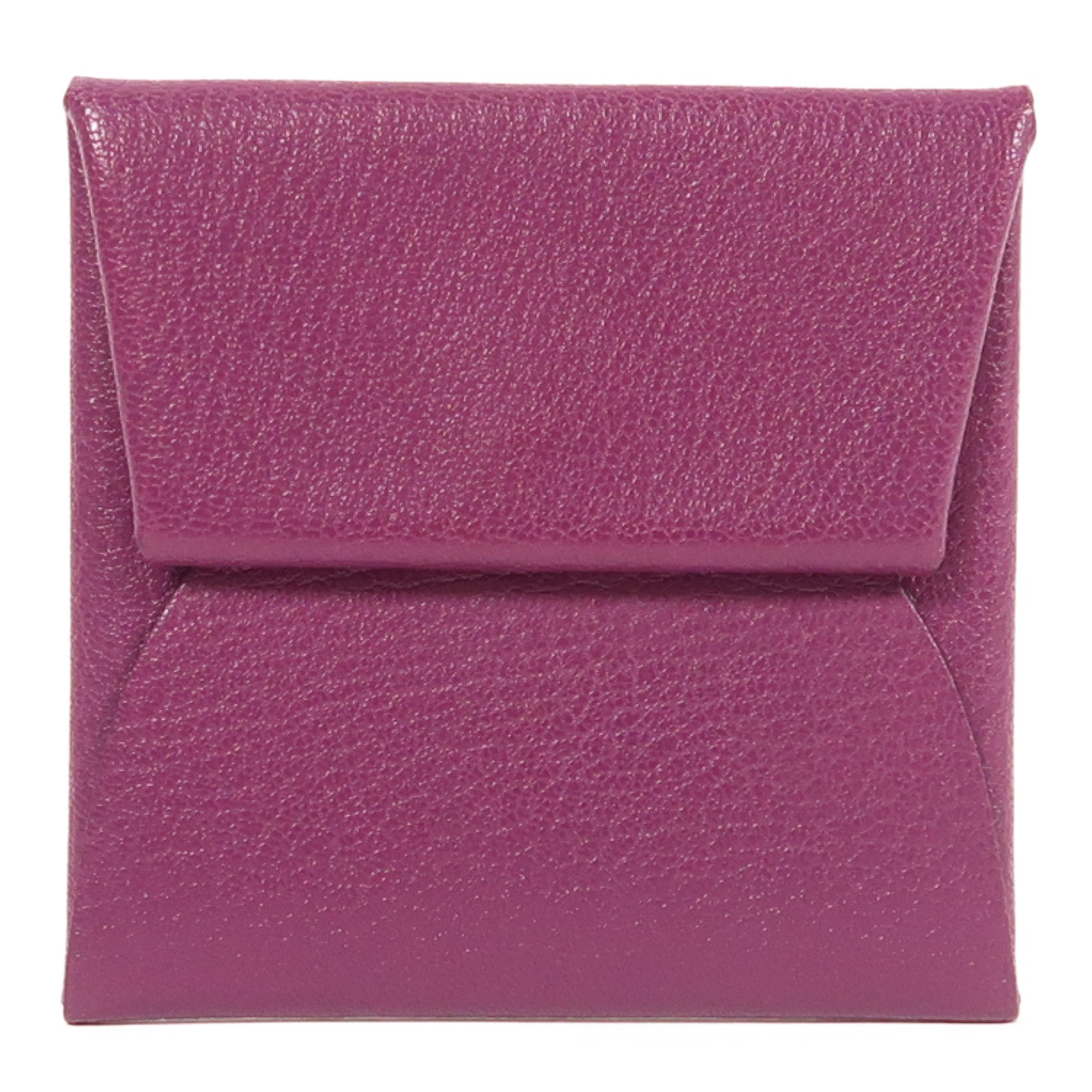 HERMES Chevre皮革Bastia Change Purse銀扣零錢包