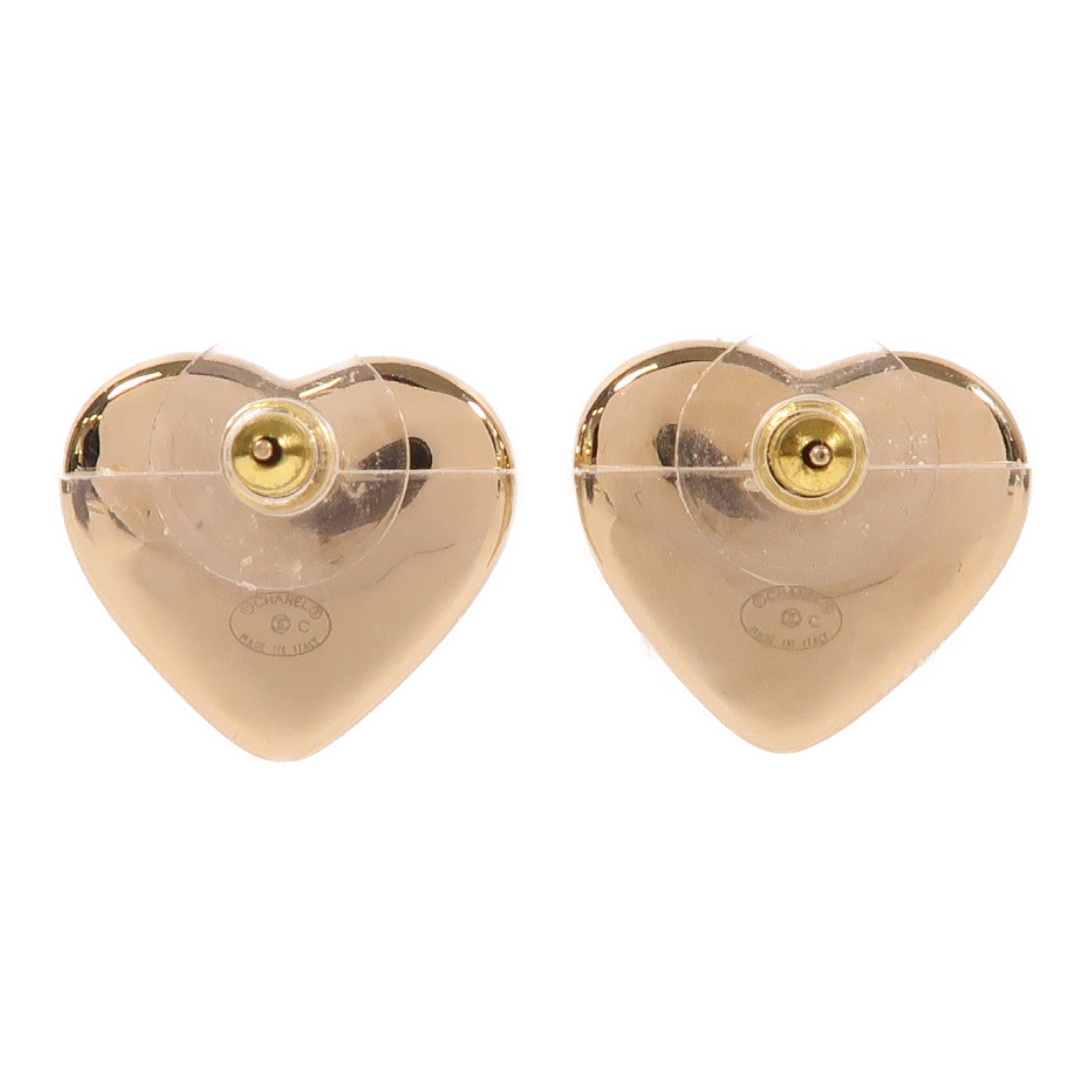 CHANEL 金屬Heart Earrings耳環金色