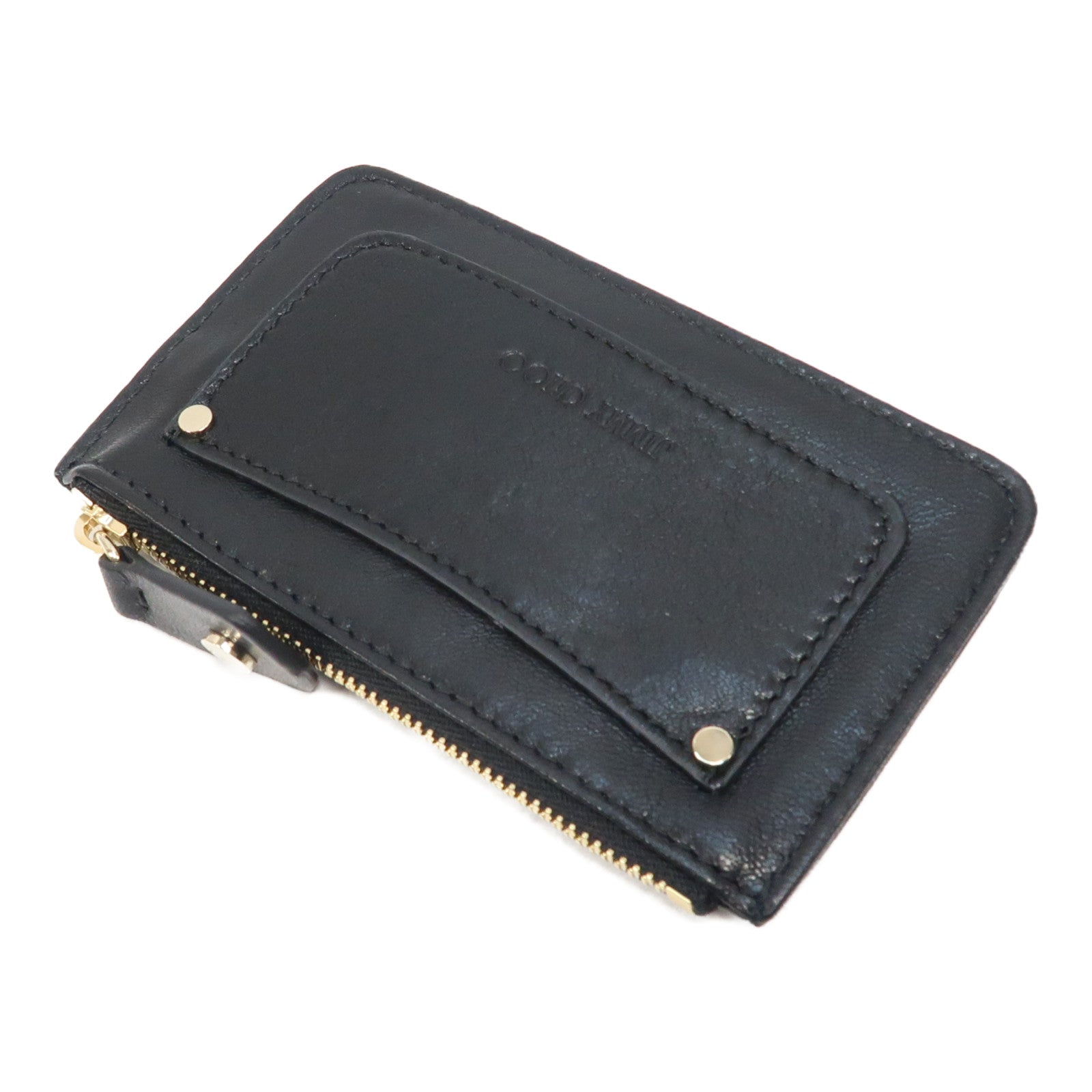 JIMMY CHOO 羊皮皮革Coin Key Case鎖匙/零錢包黑色