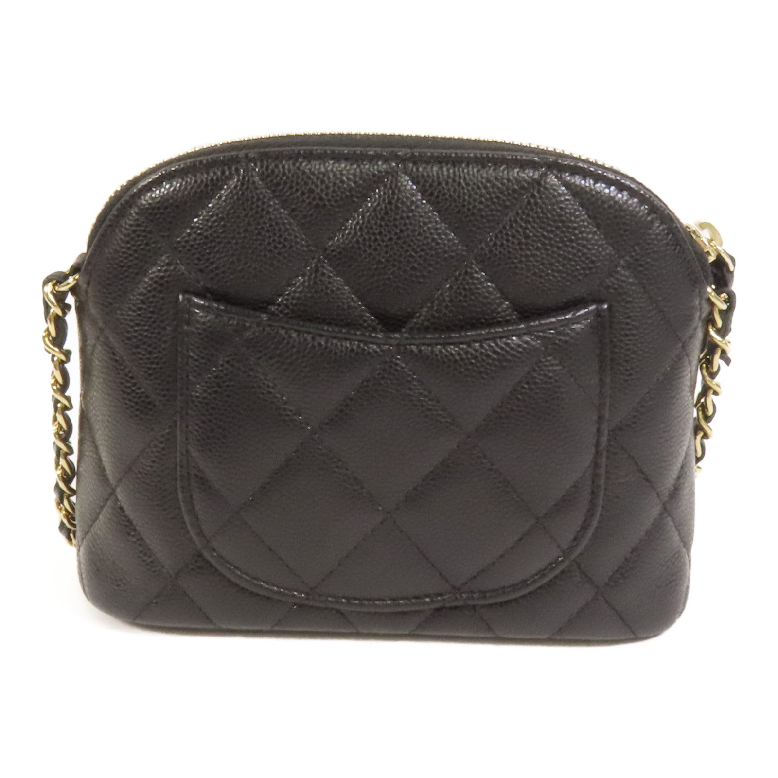 CHANEL 牛皮皮革Chain Shoulder金扣鏈帶肩背袋