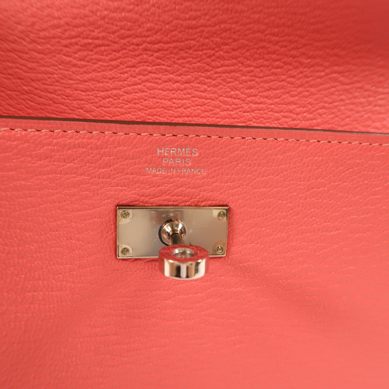 HERMES Chevre Mysore皮革Kelly Wallet銀扣長錢包Rose Azalee