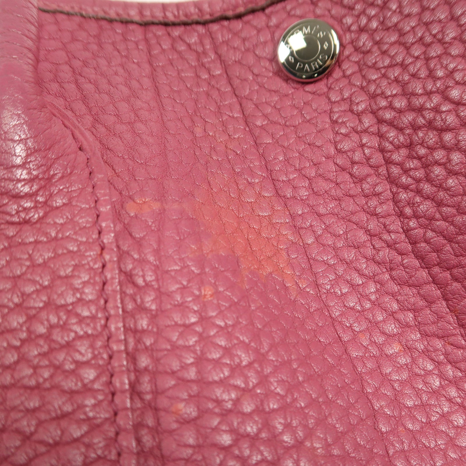 HERMES Fjord皮革Garden Party PM銀扣手挽袋Tosca