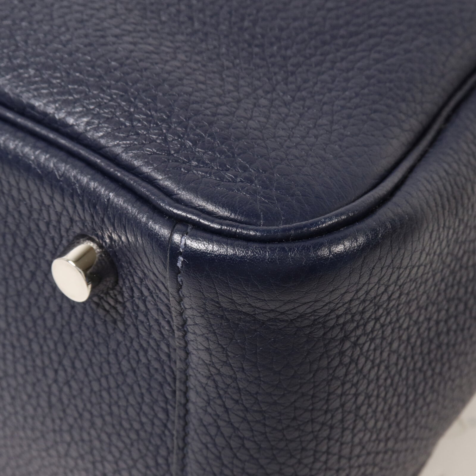 HERMES Clemence皮革Lindy 26手挽肩背兩用袋Bleu Nuit