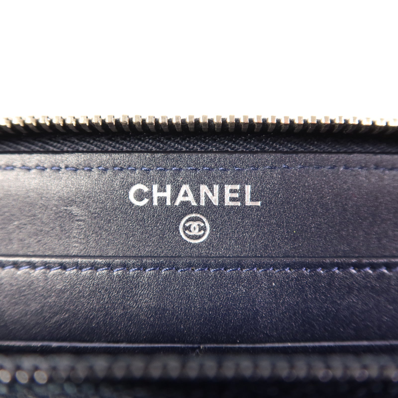 CHANEL 牛皮皮革Wallet銀扣長錢包