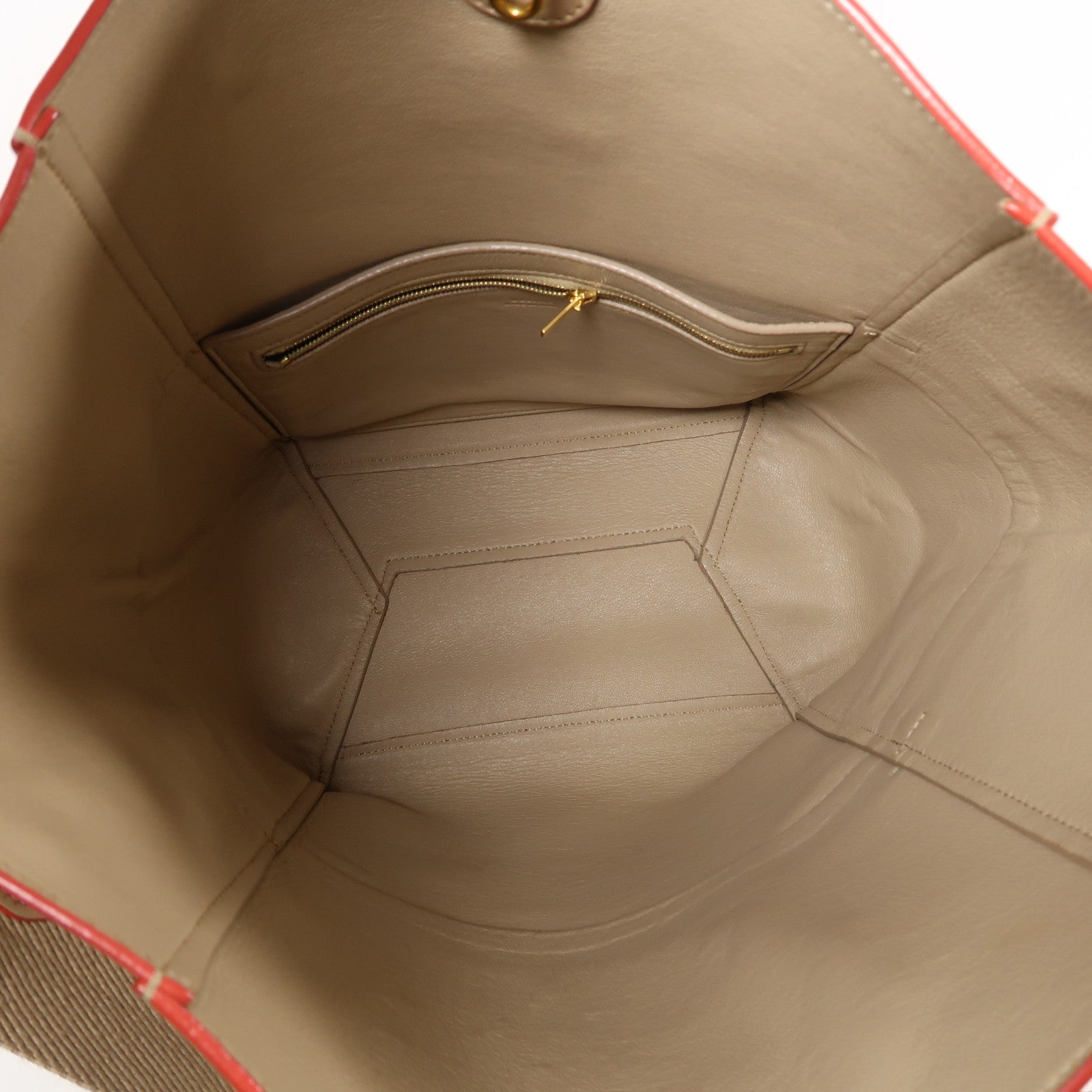 CELINE 牛皮皮革Bucket Bag金扣肩背袋米色