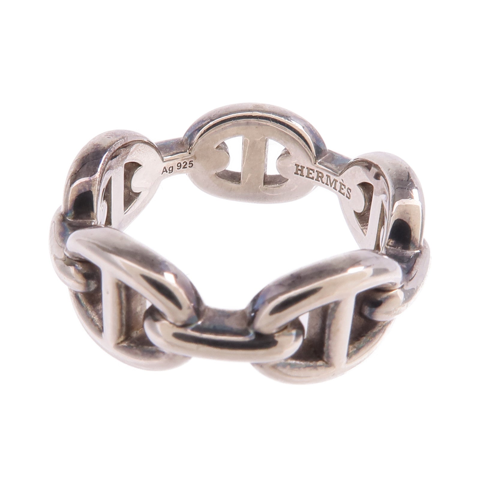 HERMES 925純銀Chaine d'ancre Ring戒指Hermes#50/US#5.25