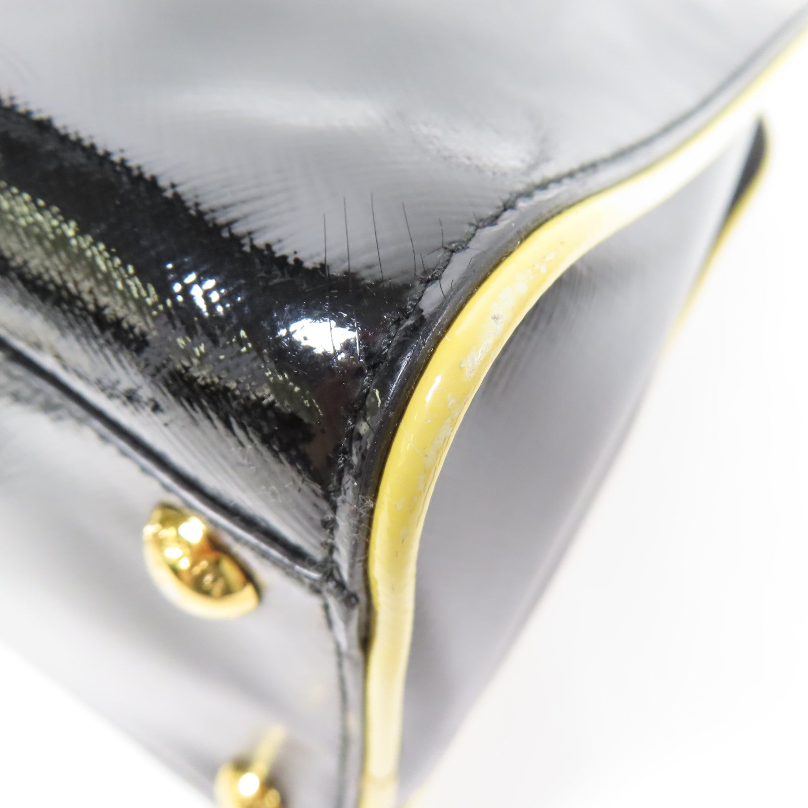 PRADA 漆皮皮革2Way Shoulder金扣手挽肩背兩用袋