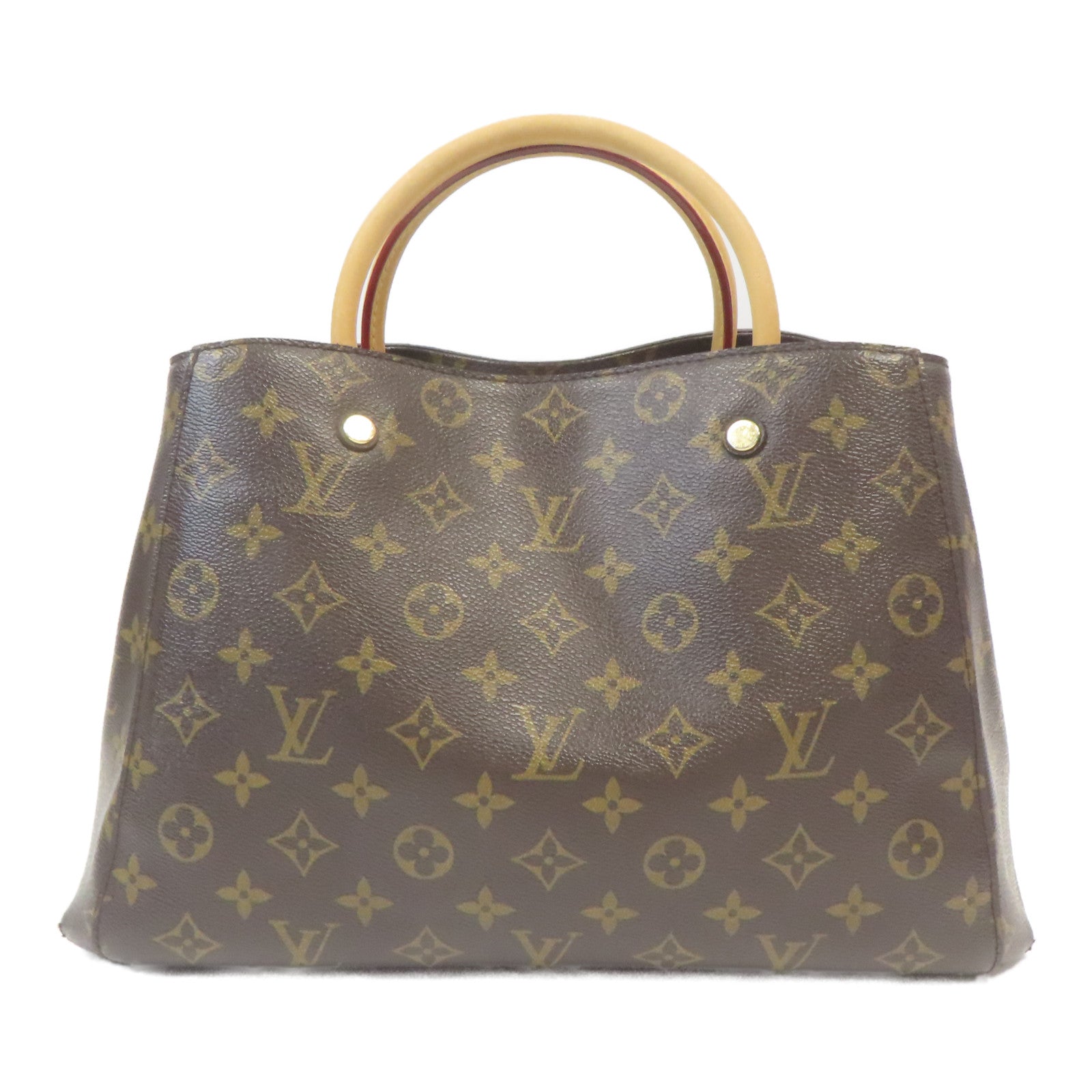 LOUIS VUITTON Monogram Montaigne金扣手挽肩背兩用袋啡色