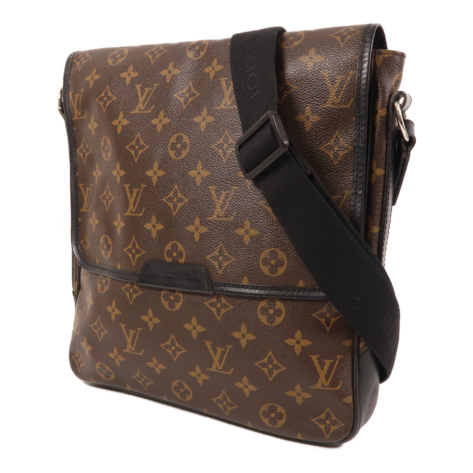 LOUIS VUITTON Monogram Macassar Bass銀扣肩背袋棕色