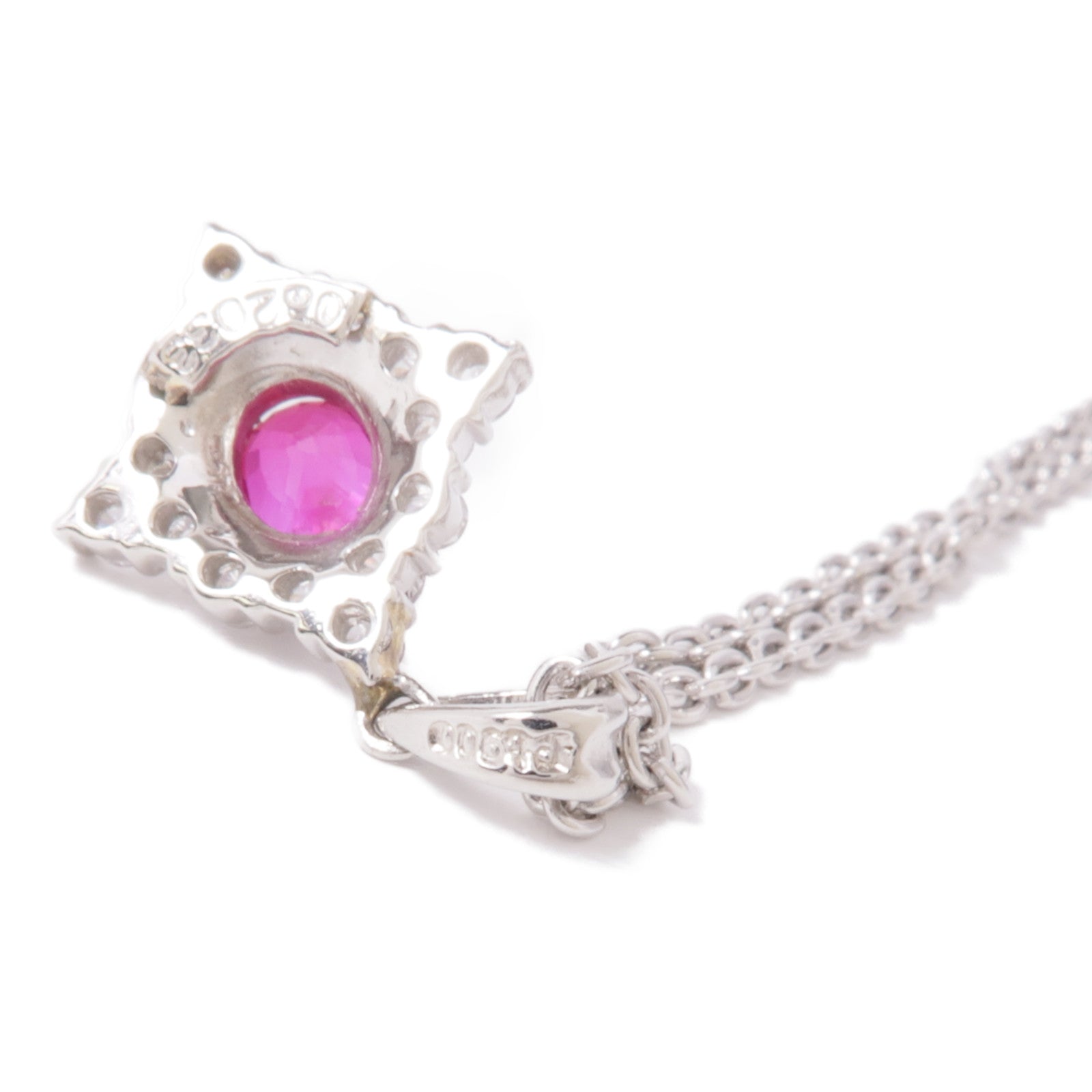 JEWELRY Ruby Diamond Necklace PT900 PT850 Platinum