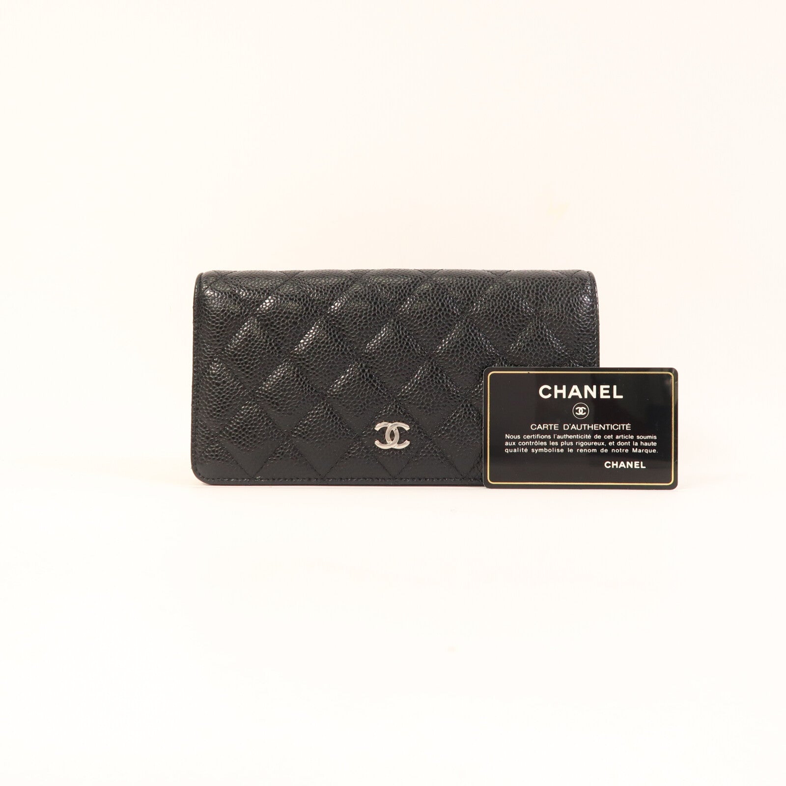 CHANEL 牛皮皮革Classic Long Wallet銀扣長錢包