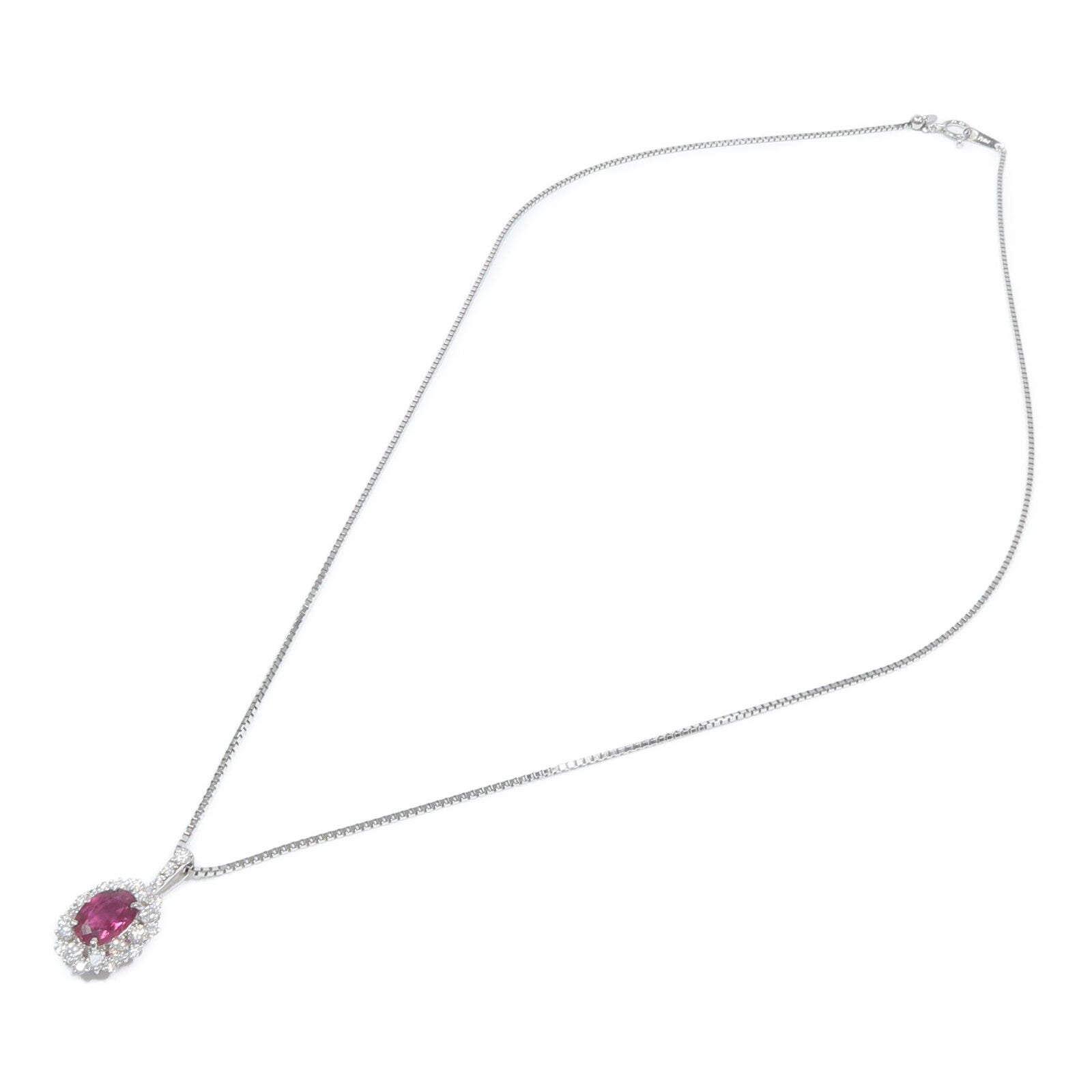 JEWELRY PT900/PT850鉑金Ruby Diamond Ring紅寶石/鑽石項鍊
