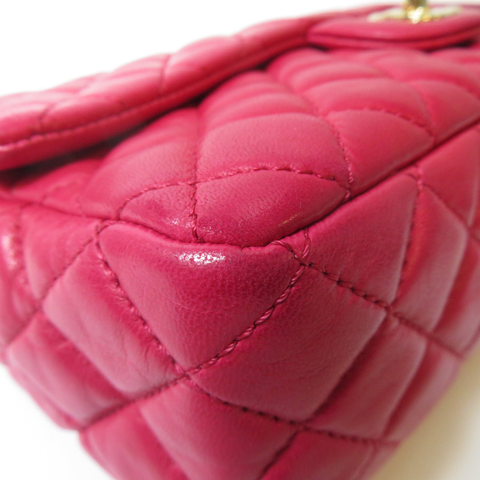 CHANEL 【激減優惠】菱格羊皮皮革Valentine Chain Shoulder Bag金扣鏈帶肩背袋粉紅色