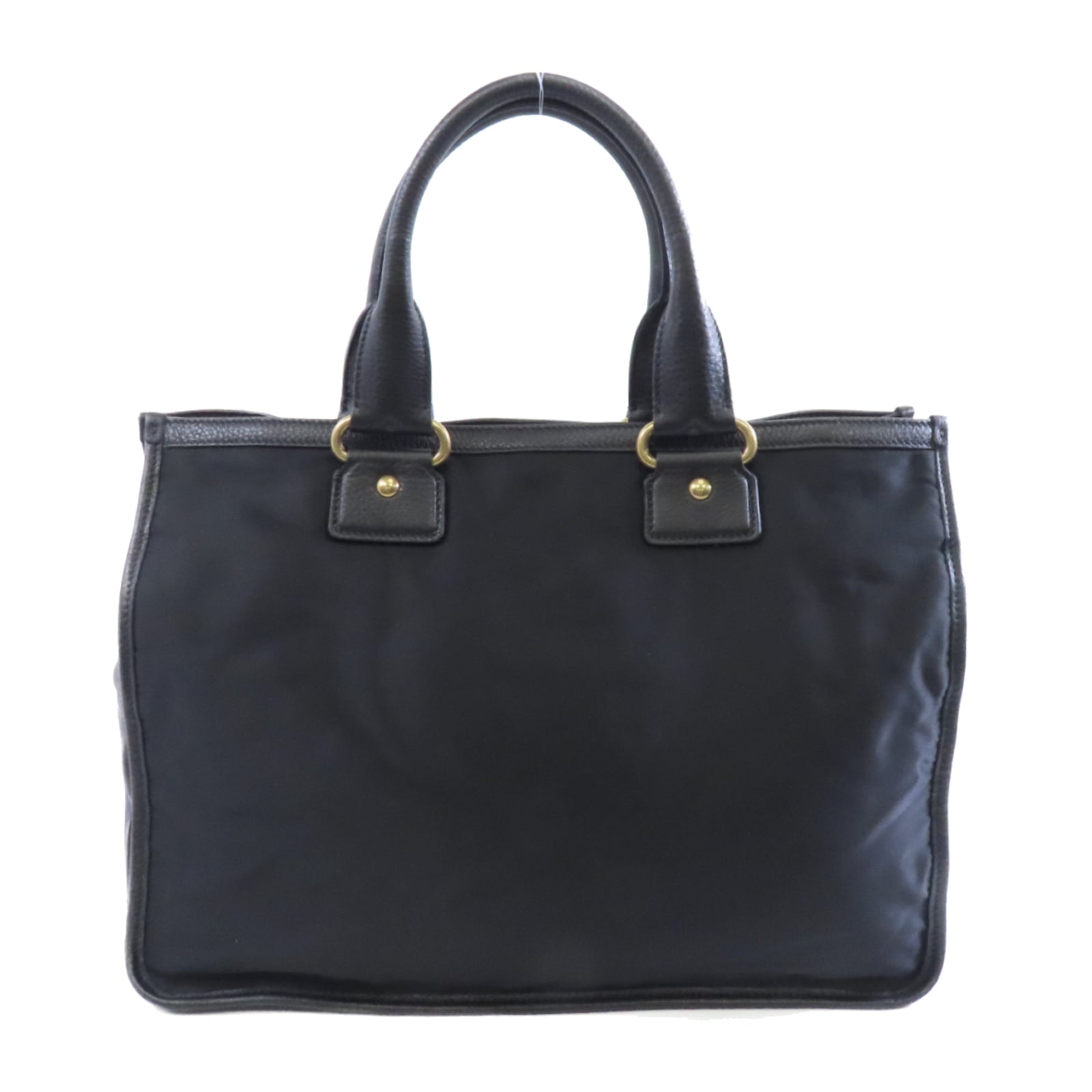 PRADA 尼龍/皮革2 Way Shoulder金扣手挽肩背兩用袋黑色