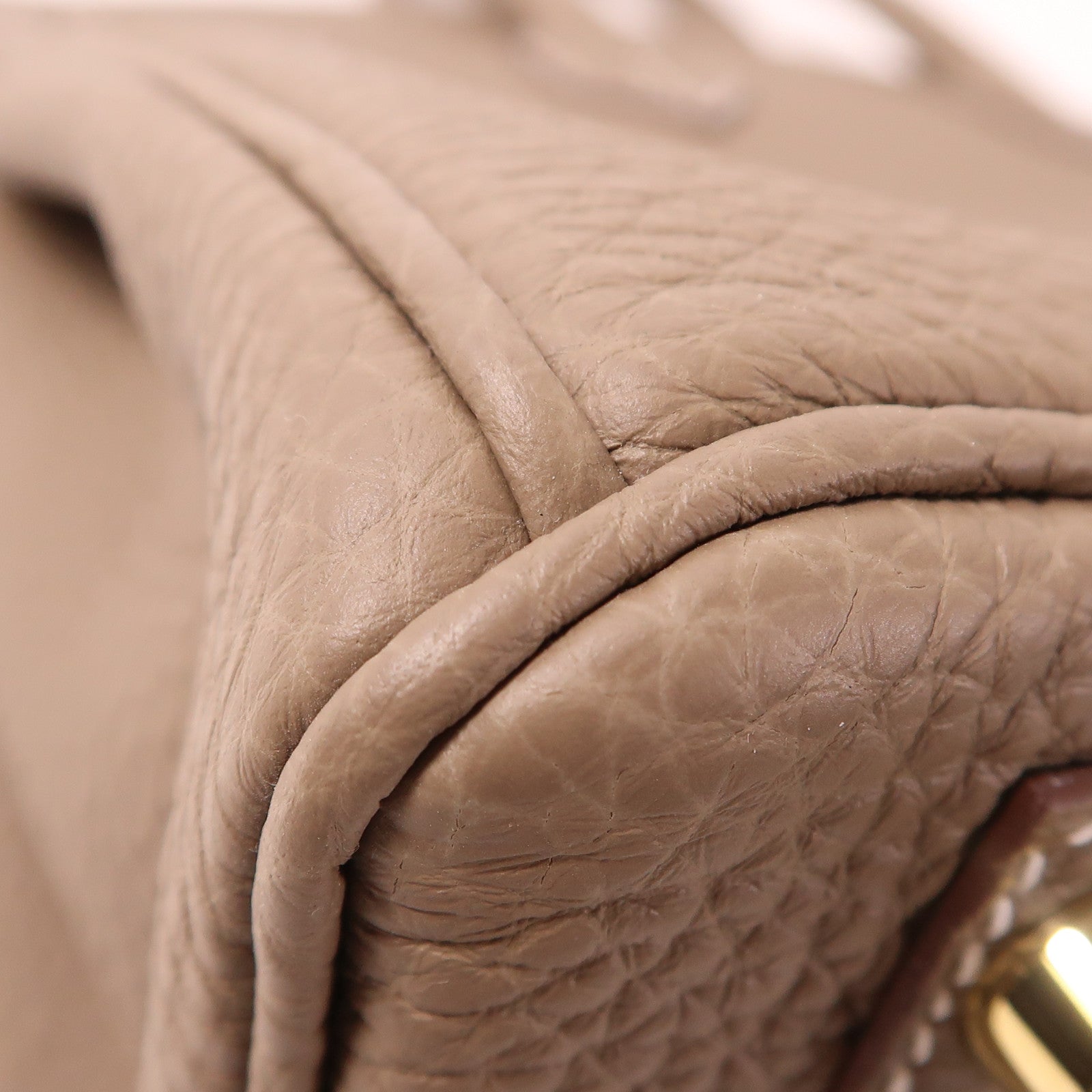 HERMES Clemence皮革Birkin 25金扣手挽袋Etoupe大象灰色