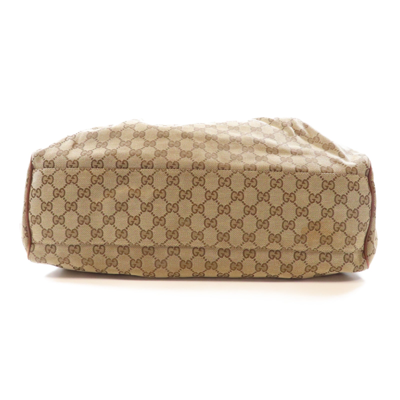 GUCCI 帆布Sukey Hobo金扣肩背袋棕色