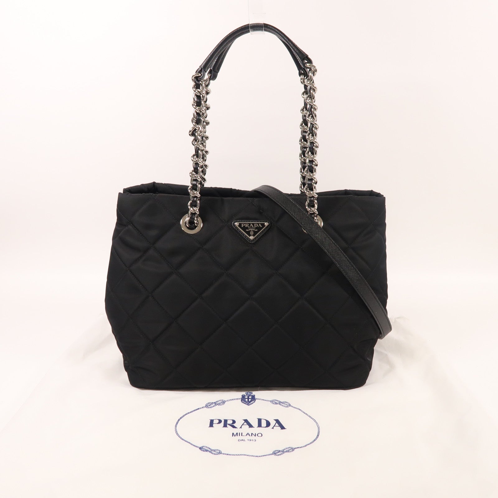 PRADA 尼龍2 Way Shoulder銀扣手挽肩背兩用袋