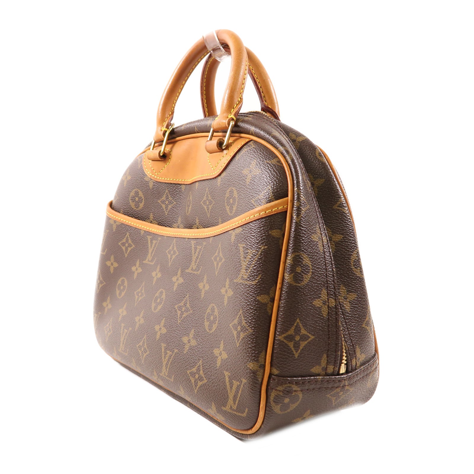 LOUIS VUITTON Monogram Trouville金扣手挽袋棕色