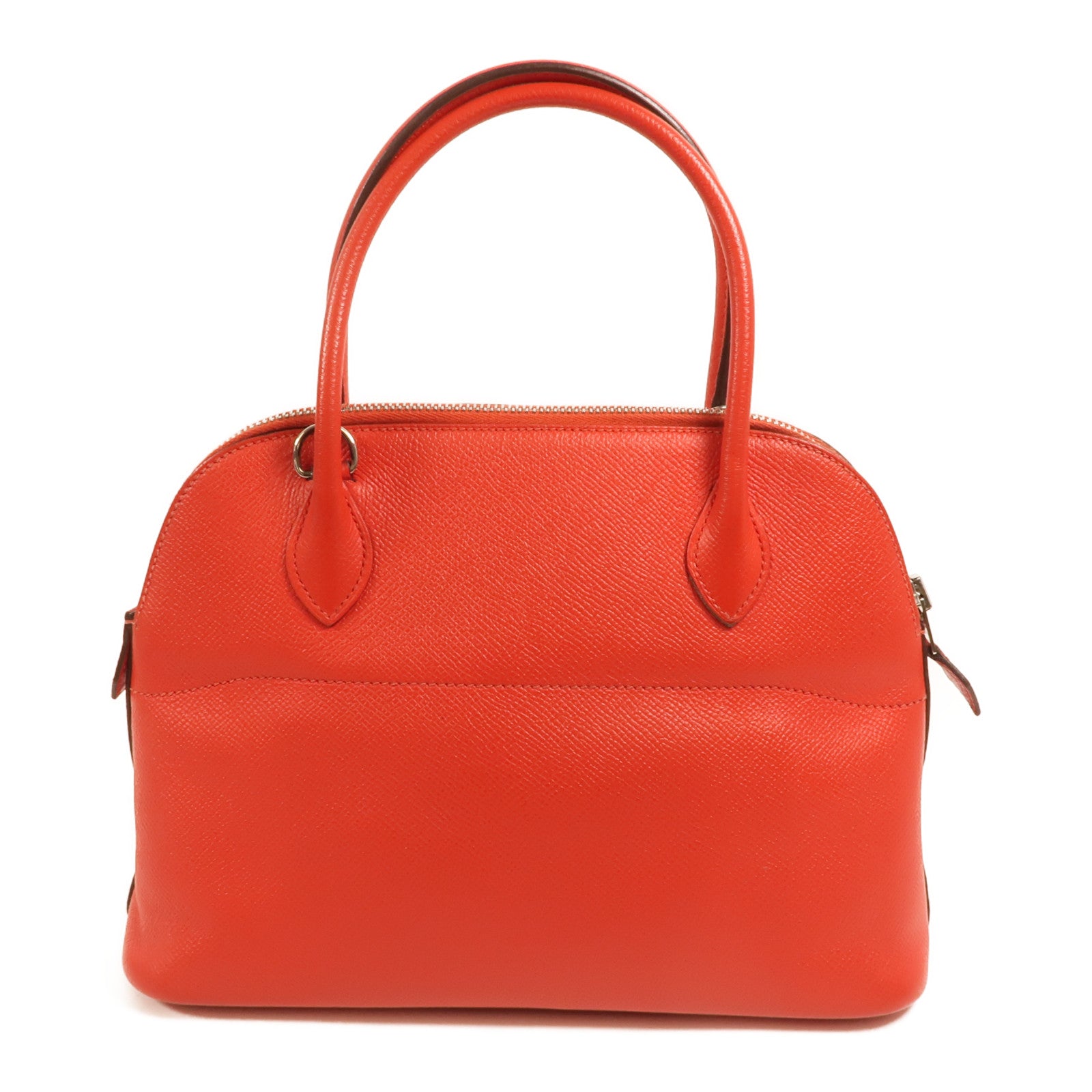 HERMES Epsom皮革Bolide 27銀扣手挽肩背兩用袋Rouge Tomate