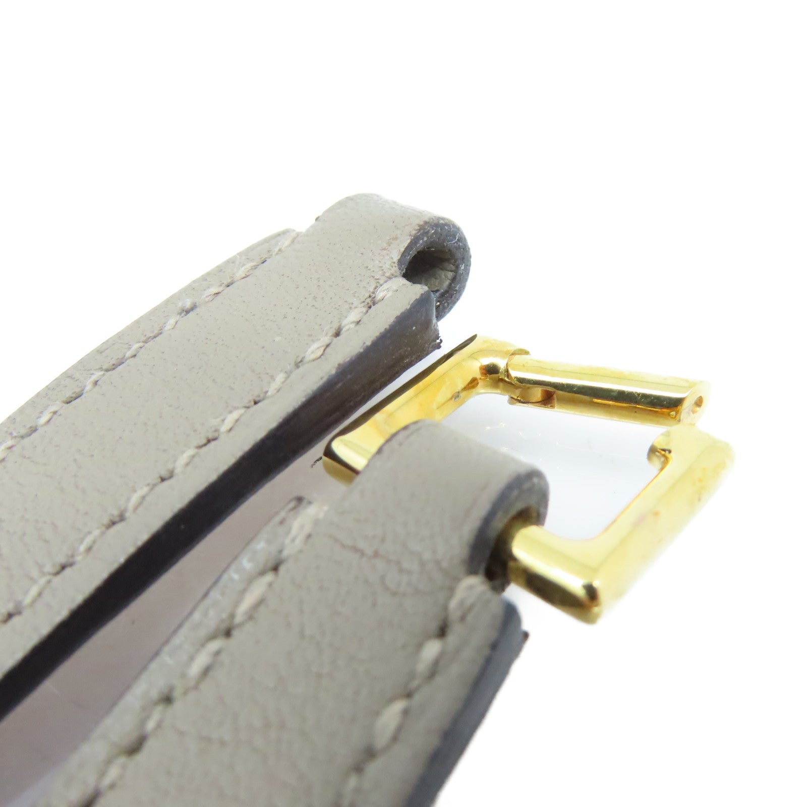 HERMES 【激減優惠】Swift皮革Rivale Double Tour Bracelet金扣手鏈金色/大象灰色