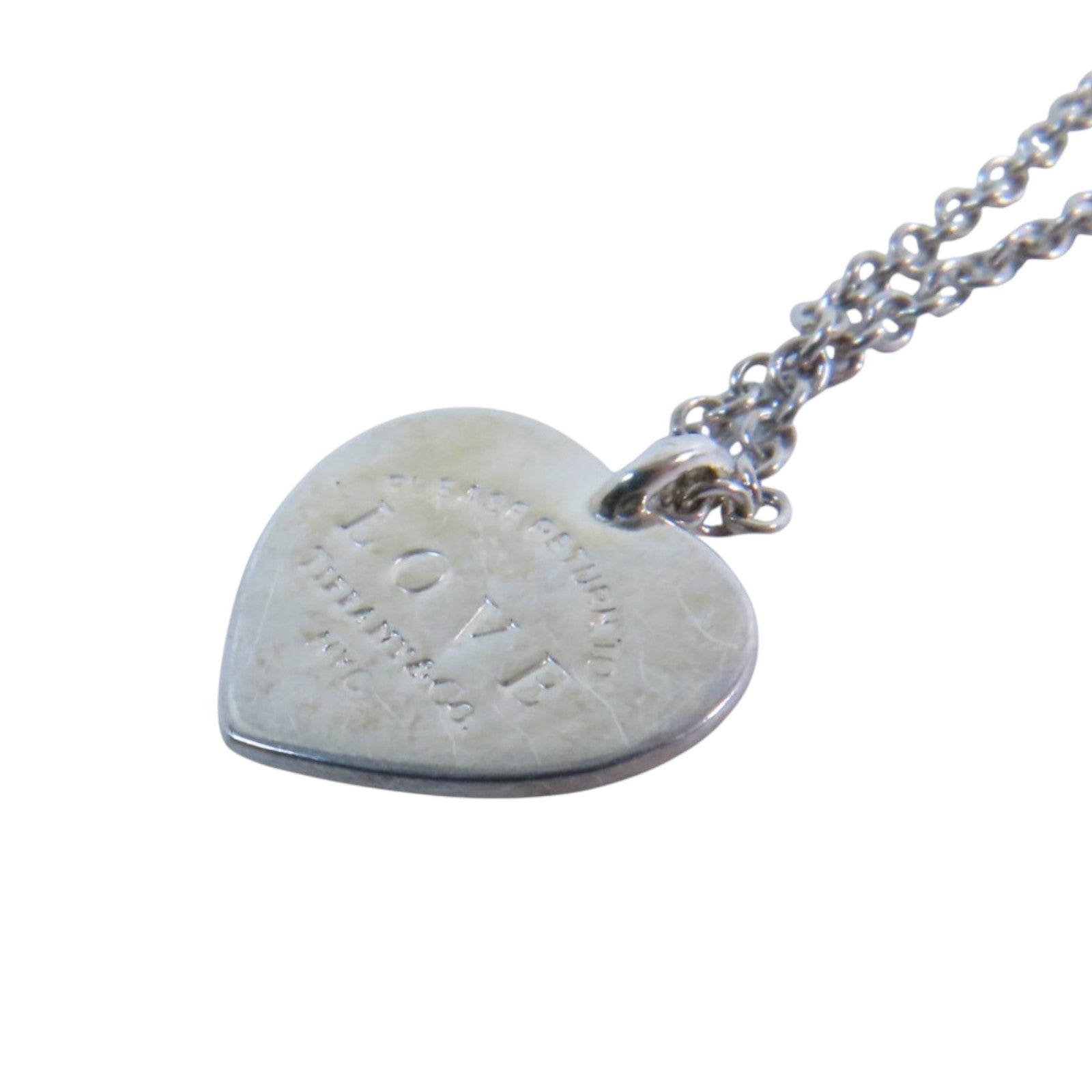 TIFFANY＆CO 925純銀Return to Tiffany Love Heart Tag Key銀扣項鏈
