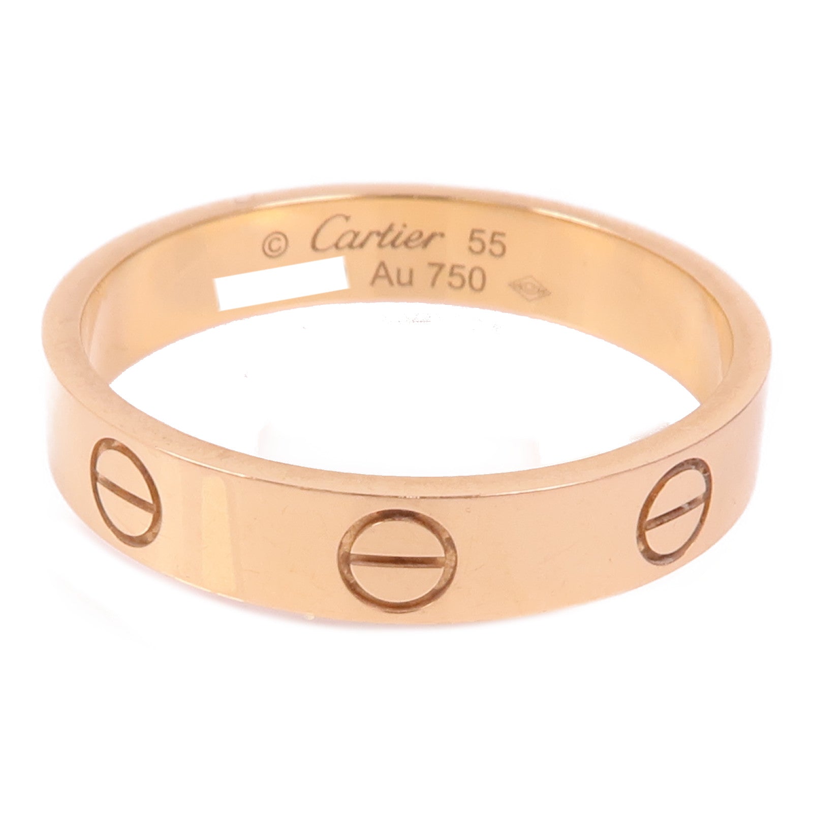 CARTIER 18K玫瑰金Mini Love Ring戒指Cartier#55/US#7