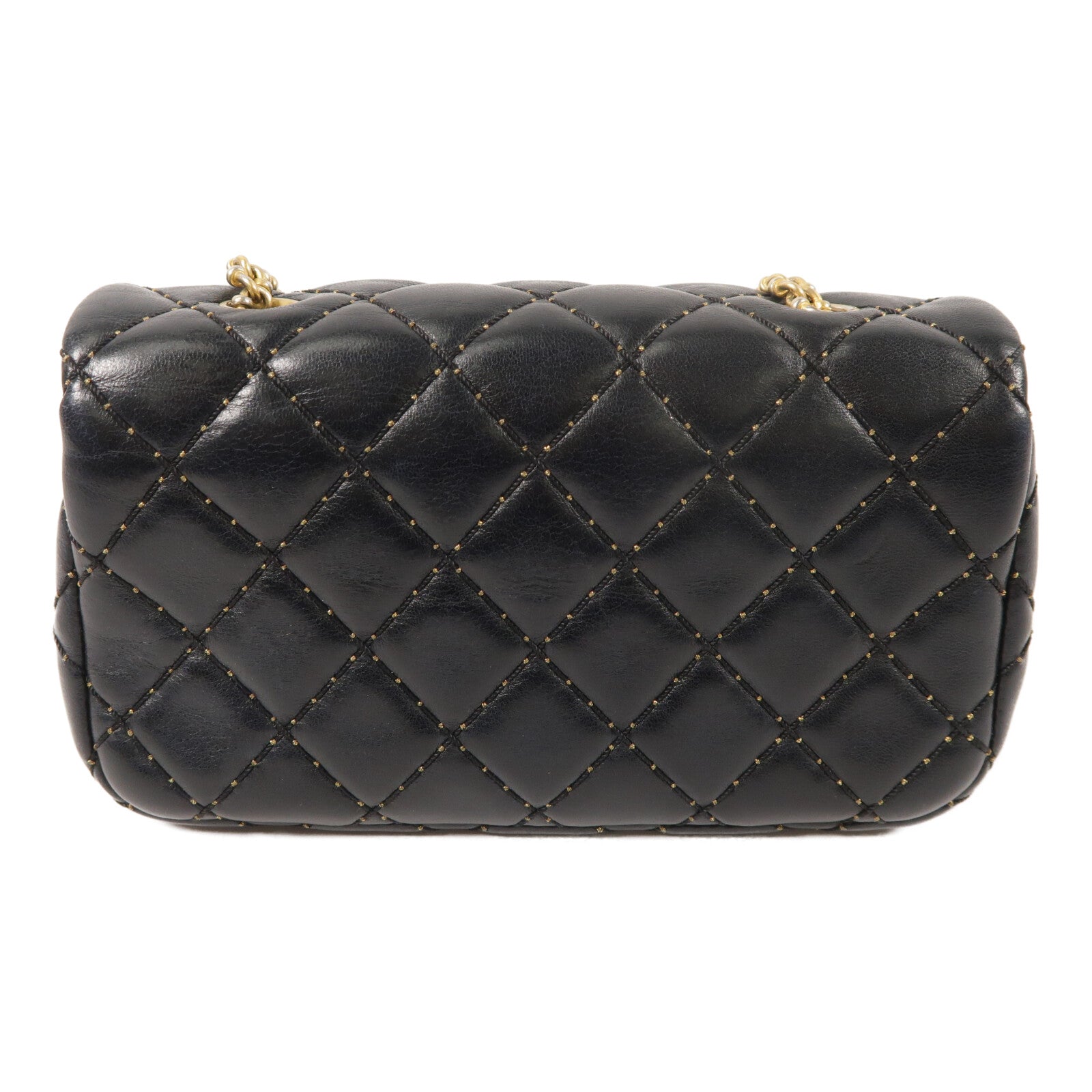 CHANEL 羊皮皮革Chain Shoulder金扣鏈帶肩背袋