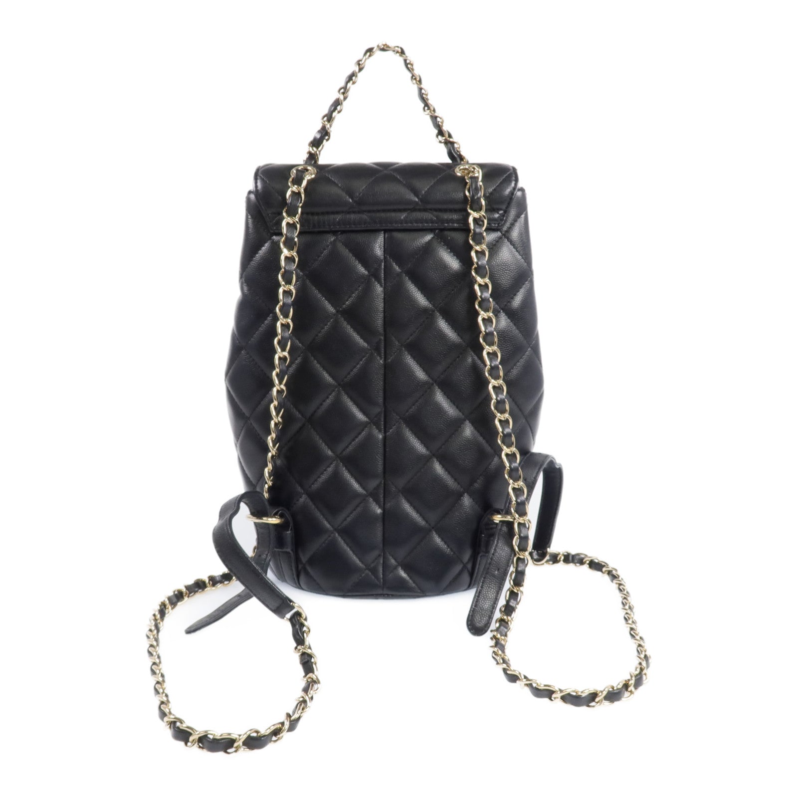 CHANEL 牛皮皮革Backpack金扣背包