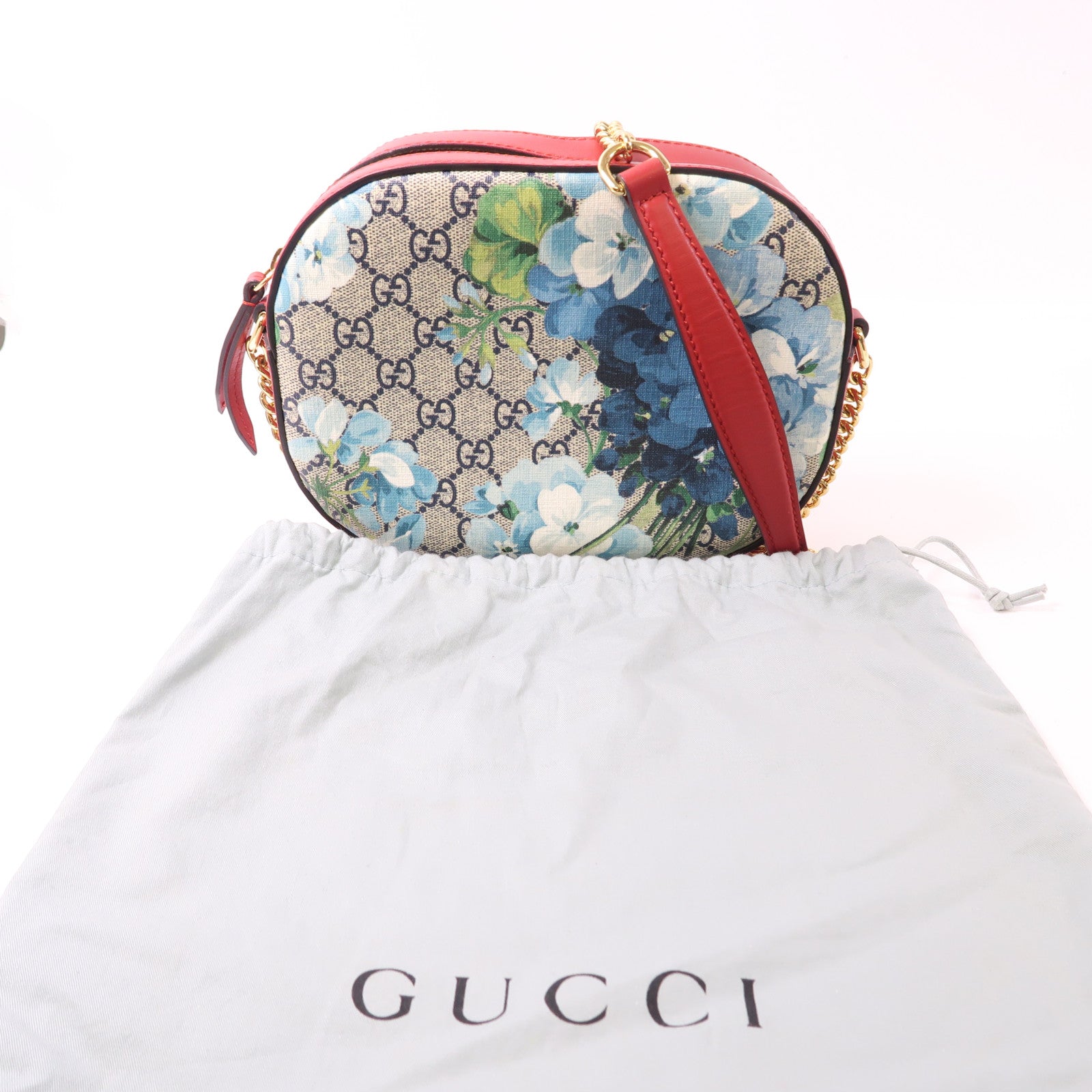 GUCCI 塗層帆布Shoulder Bag金扣肩背袋